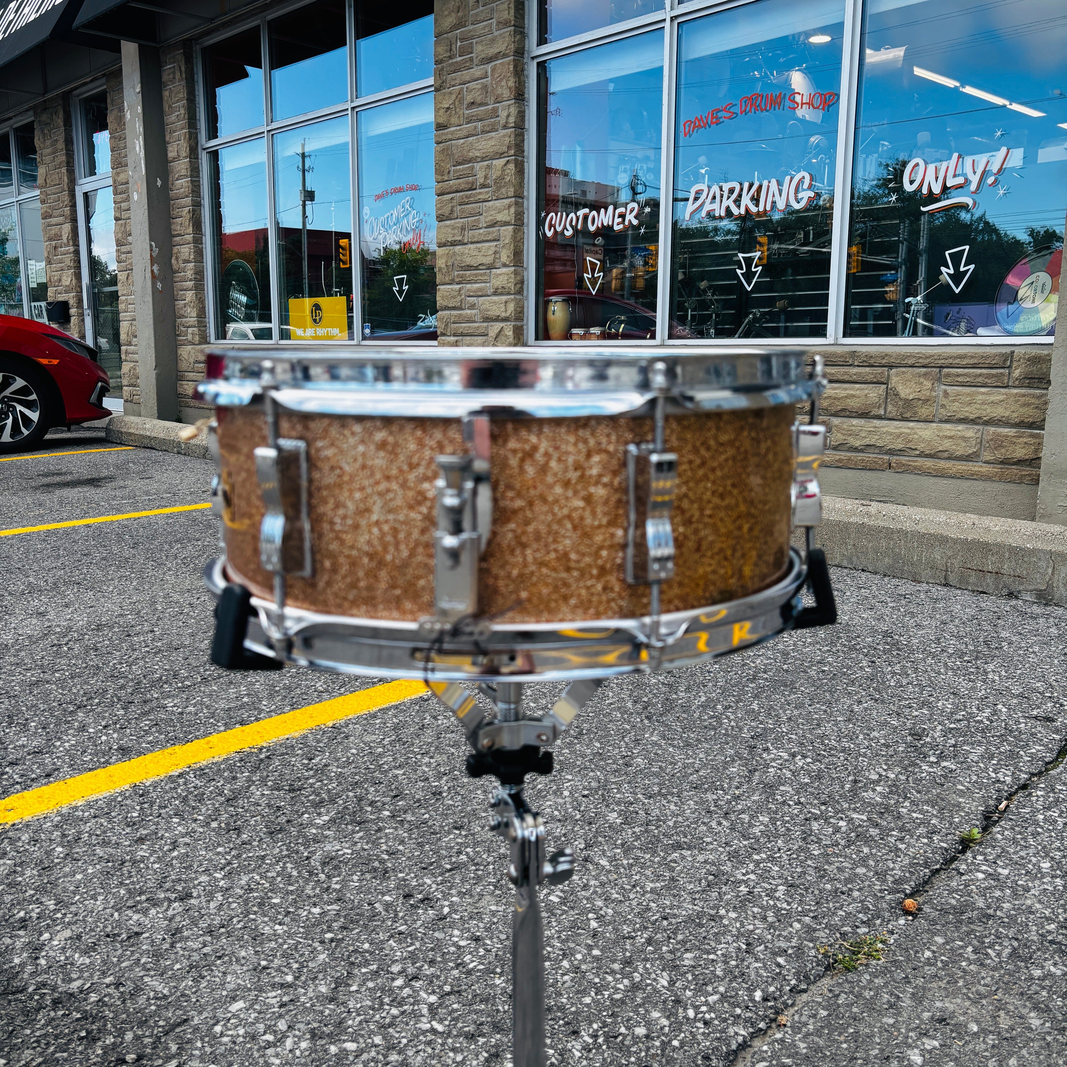 1966 Ludwig Pioneer 5x14 Snare Drum – Champagne Sparkle USED SNARE DRUMS ludwig