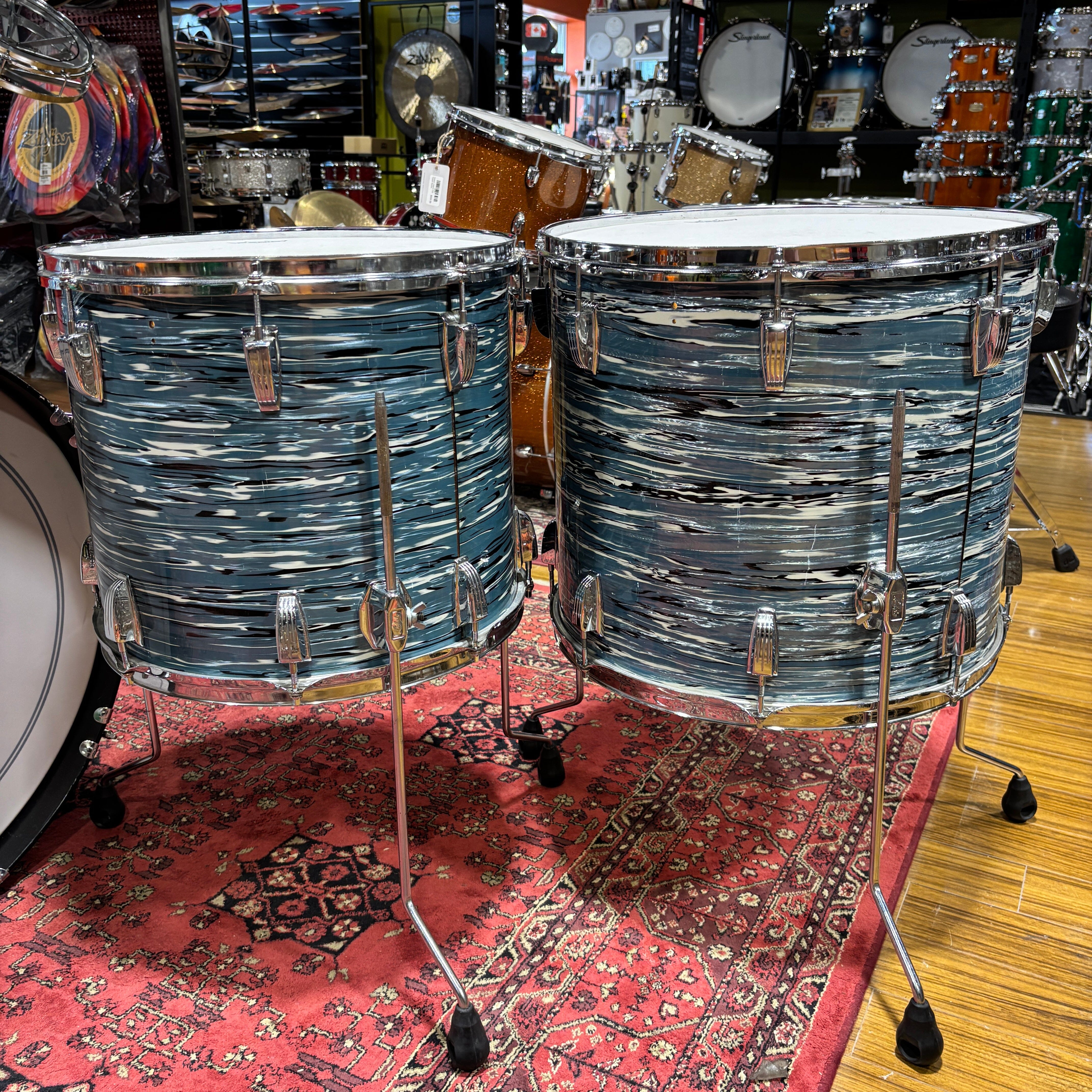 1970s Ludwig Blue Oyster “Bowling Ball” 24/13/16/18 Drum Kit 1972/Mid-'70s CONSIGNMENT DRUM KIT LUDWIG
