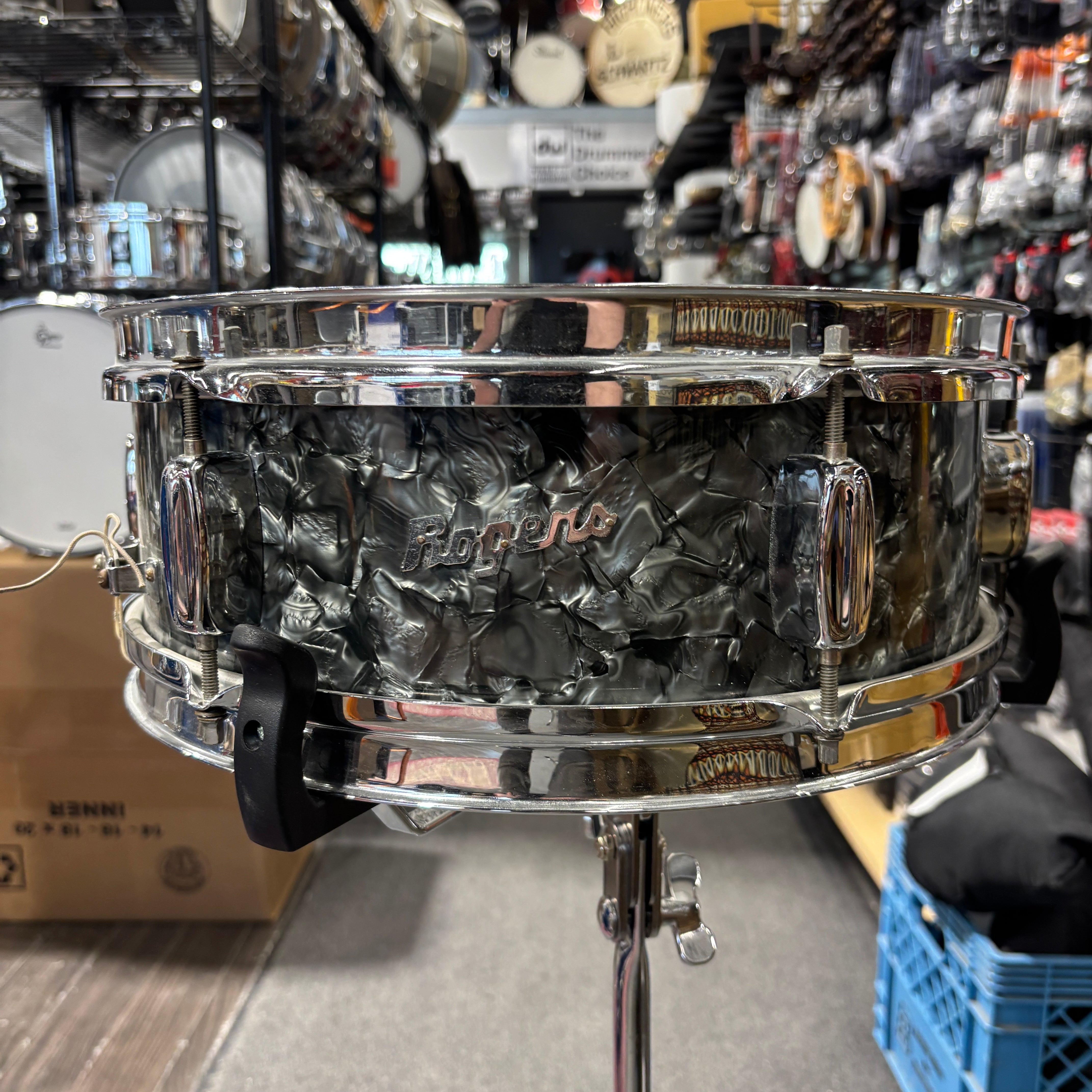 Rogers Luxor Snare B&B Lugs Black Pearl