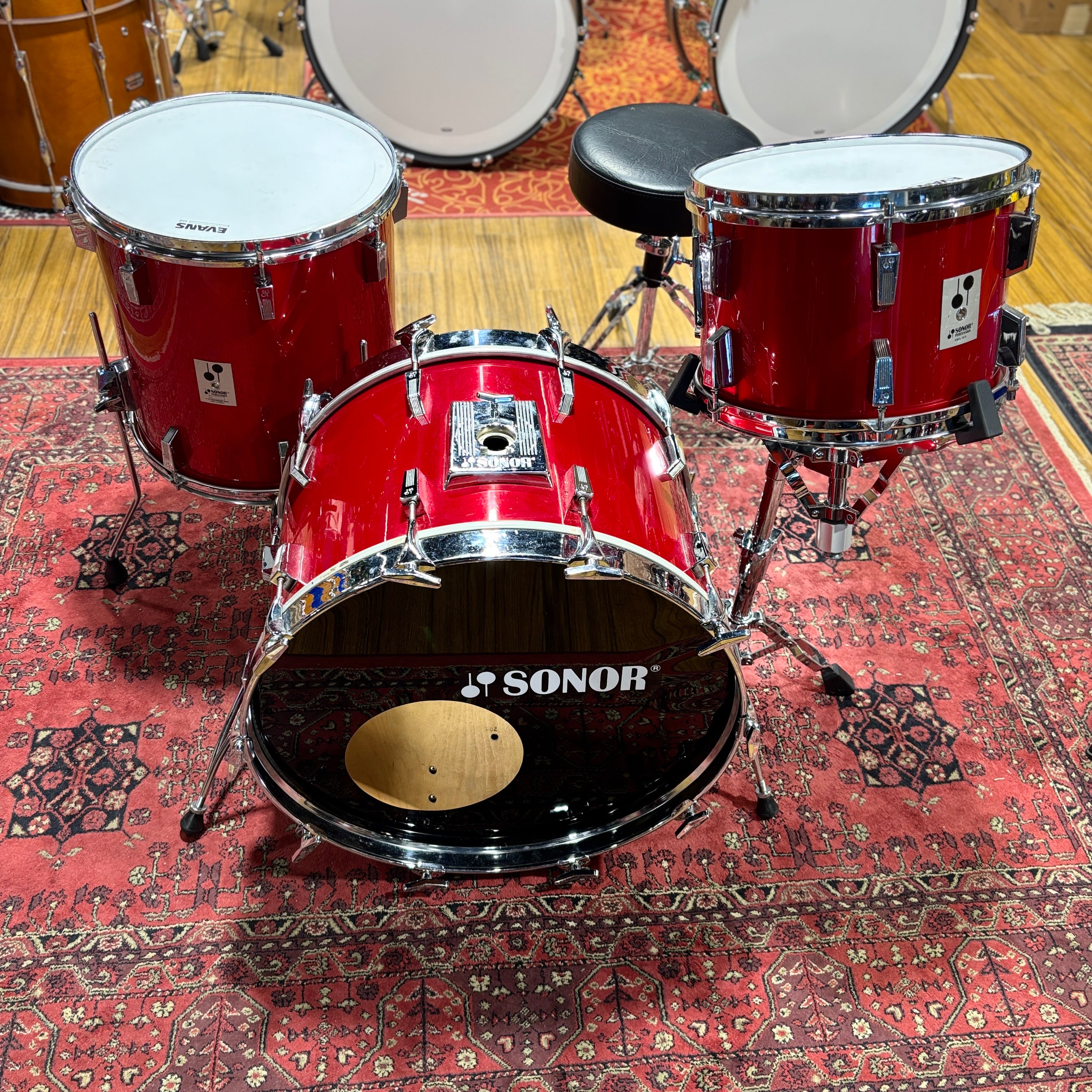Sonor Phonic 3-piece Candy Apple Red 1980s