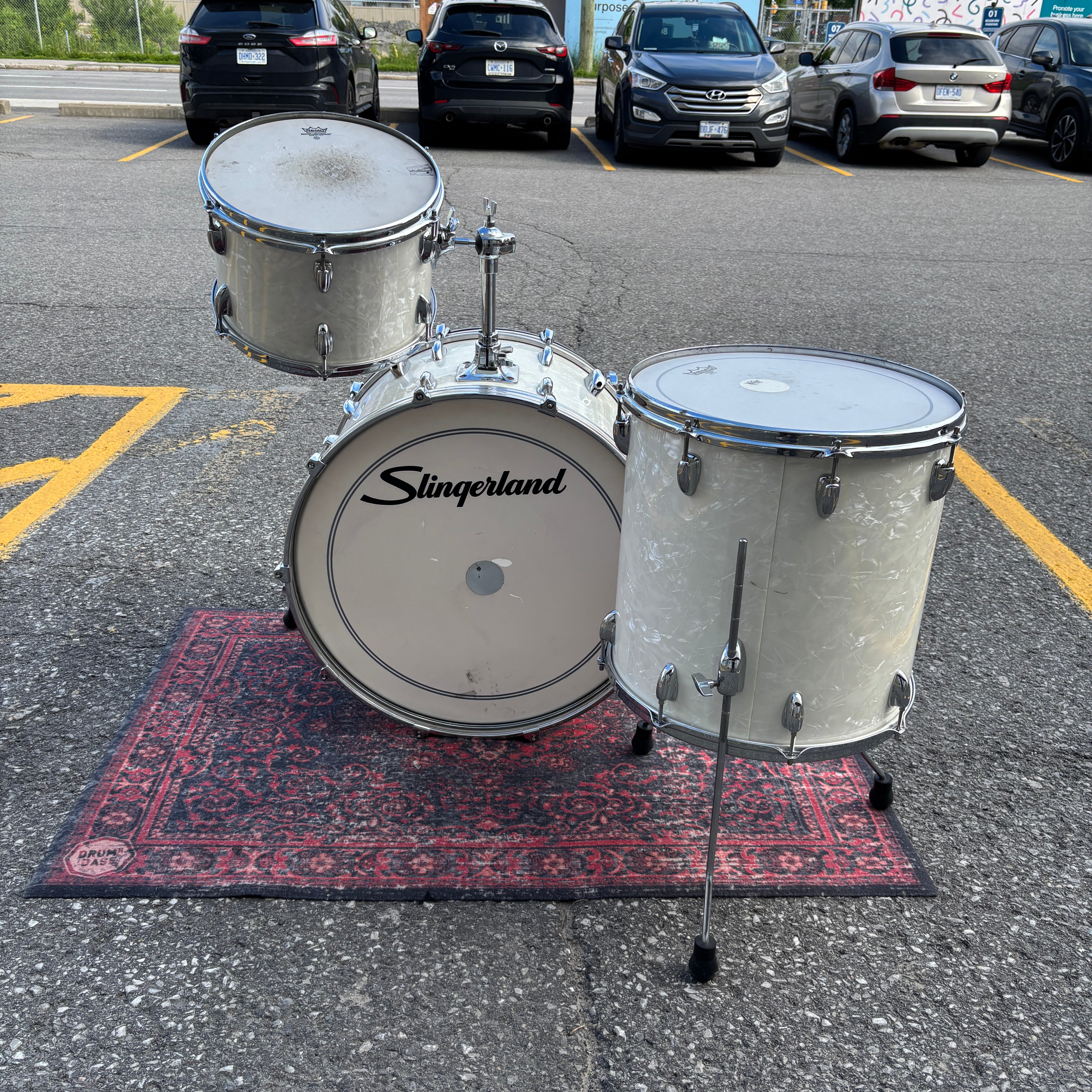 Slingerland Gene Krupa / Legend Series 3pc Drum Set White Marine Pearl 24/13/16 Conway Era