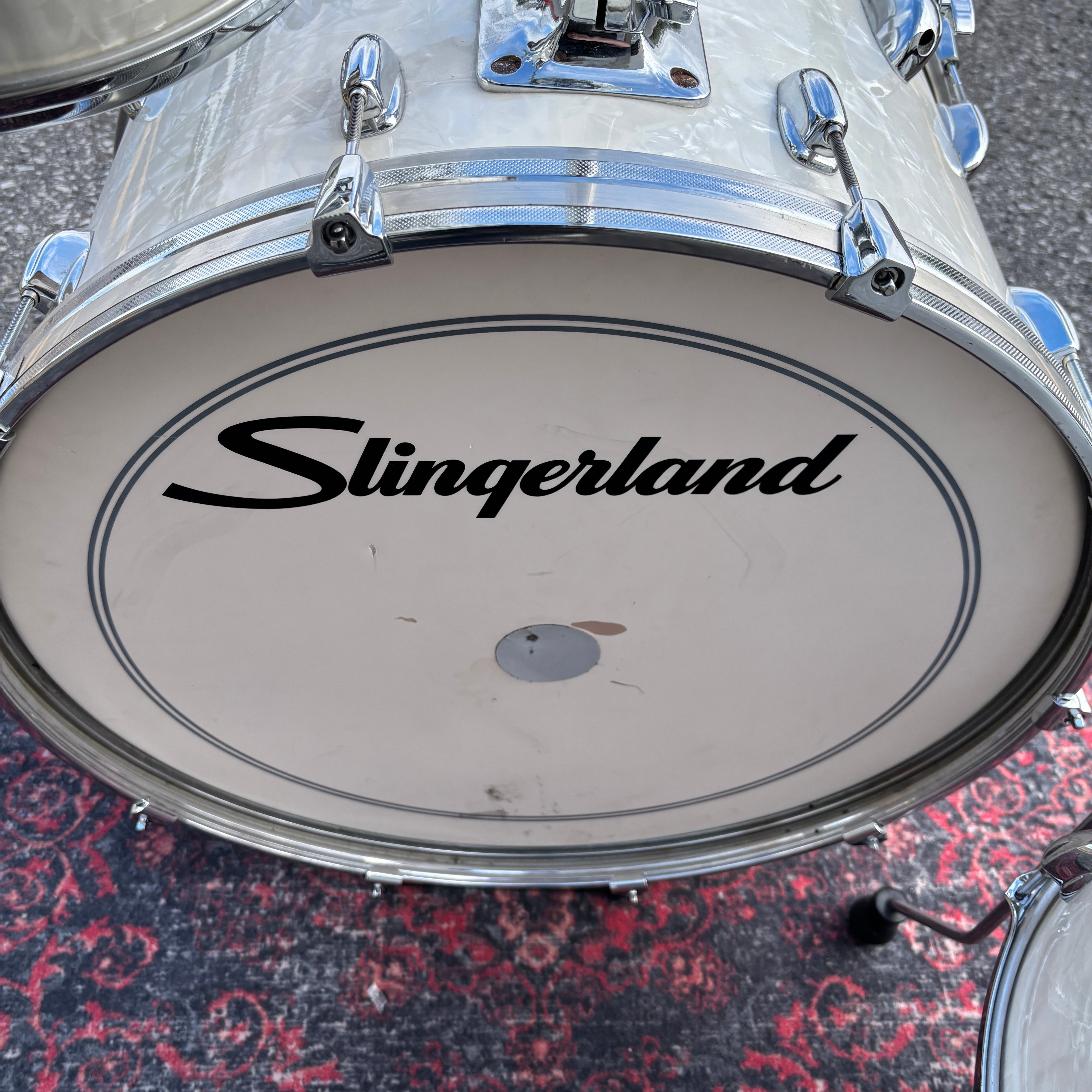 Slingerland Gene Krupa / Legend Series 3pc Drum Set White Marine Pearl 24/13/16 Conway Era
