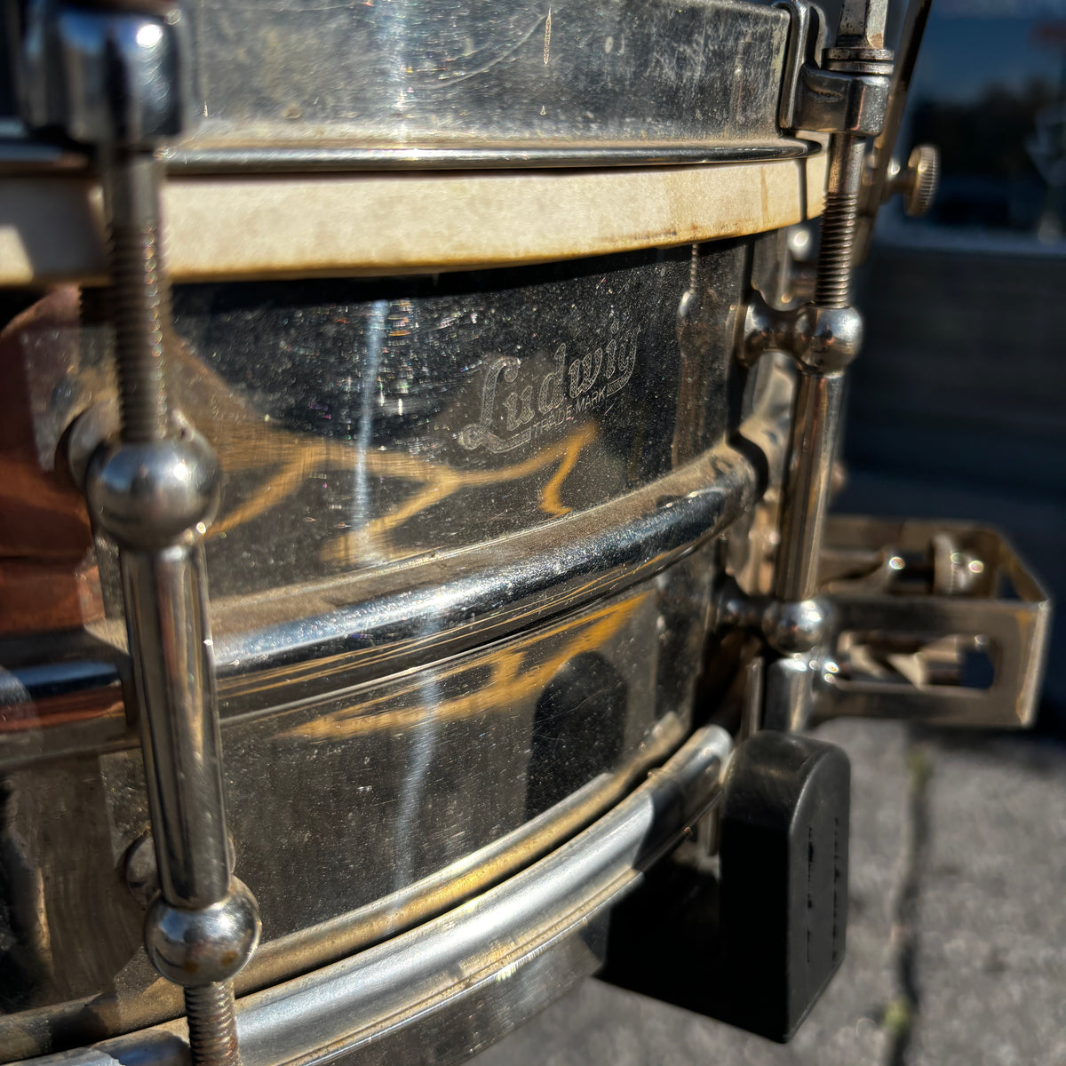 Ludwig & Ludwig Super-Ludwig 5×14 Snare Drum Nickel Over Brass 10 Lug