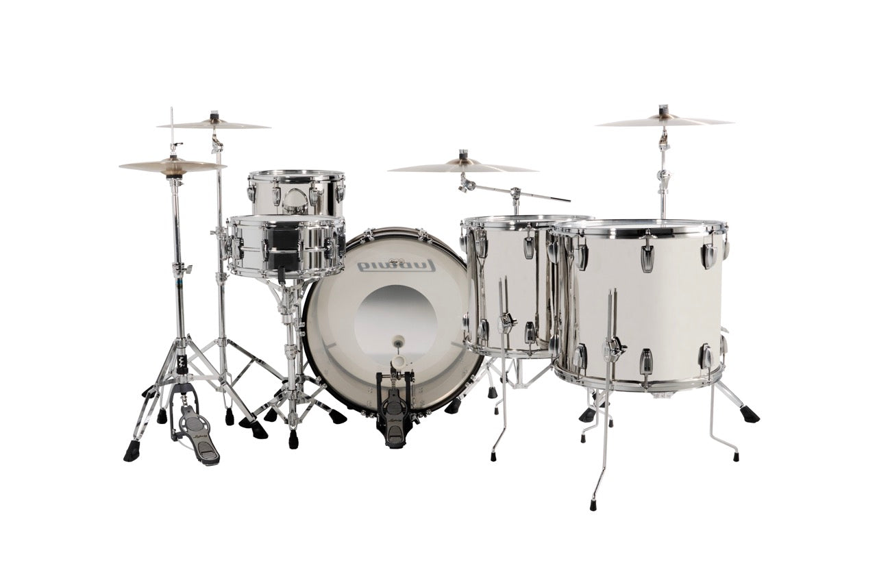 Ludwig 50th Anniversary Limited Stainless Steel 4-piece Shell Pack (L8264LXSSWC)