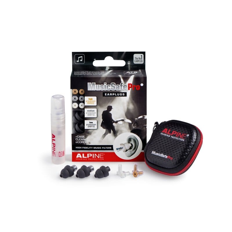 Alpine Hearing Protection MusicSafe Pro Earplugs, Black (MUSICSAFEPROBLK) NEW DRUM ACCESSORIES Alpine Hearing Protection