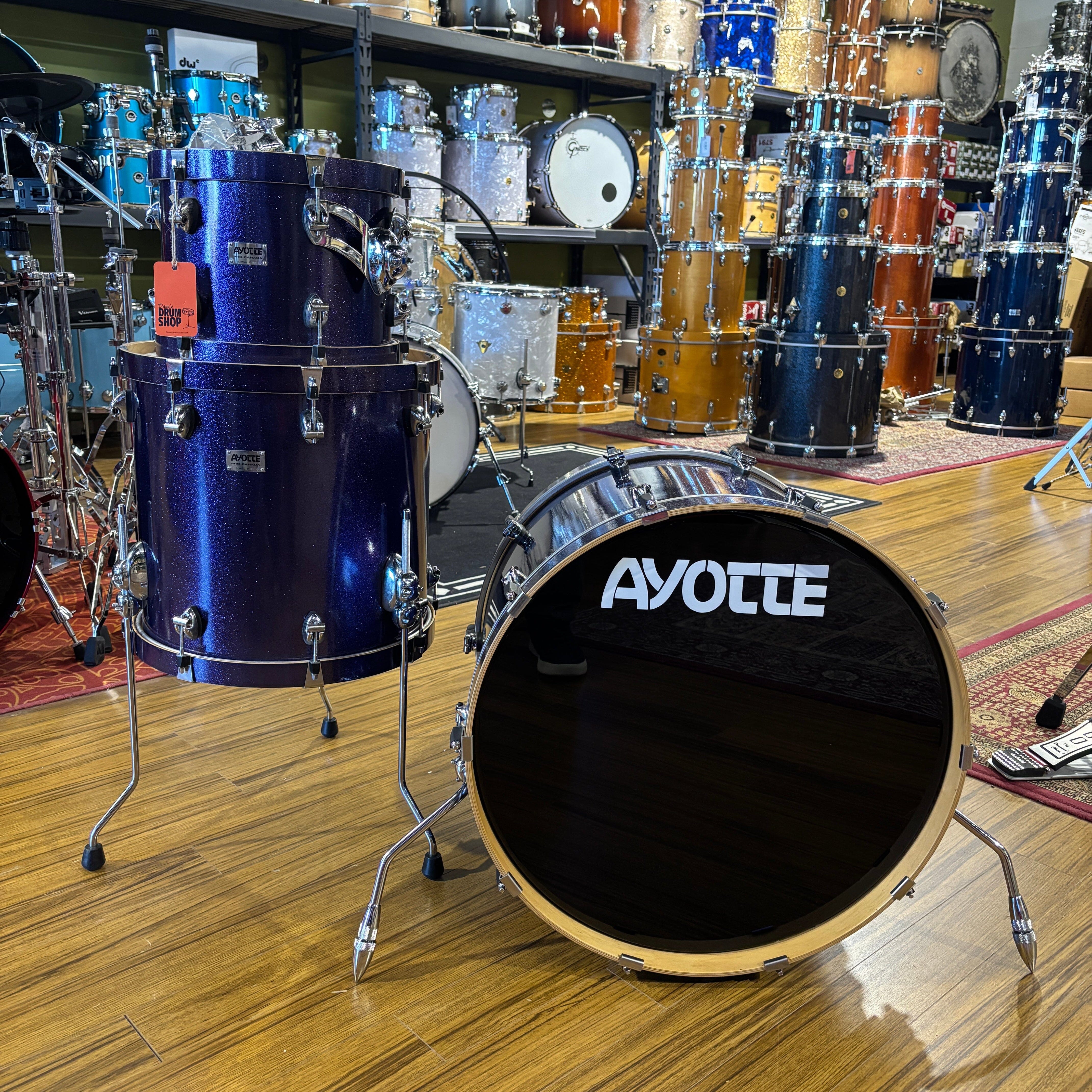 Ayotte Wood Hoop Purple Sparkle 12/16/22 USED DRUM KIT Ayotte