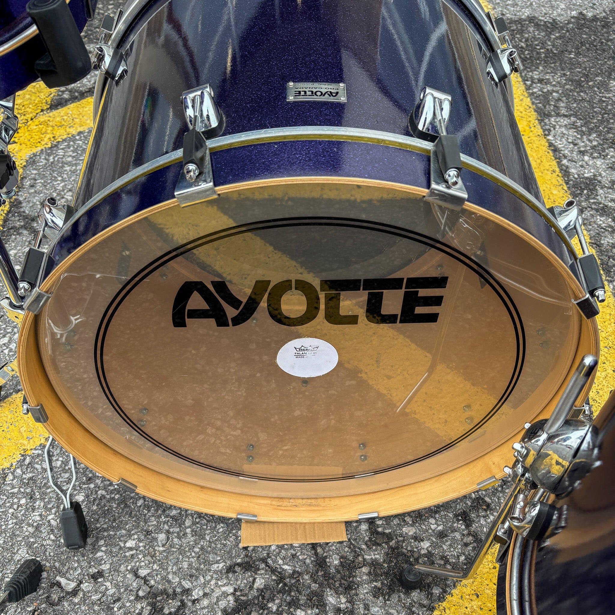 Ayotte Wood Hoop Purple Sparkle 12/16/22/Snare USED DRUM KIT Ayotte