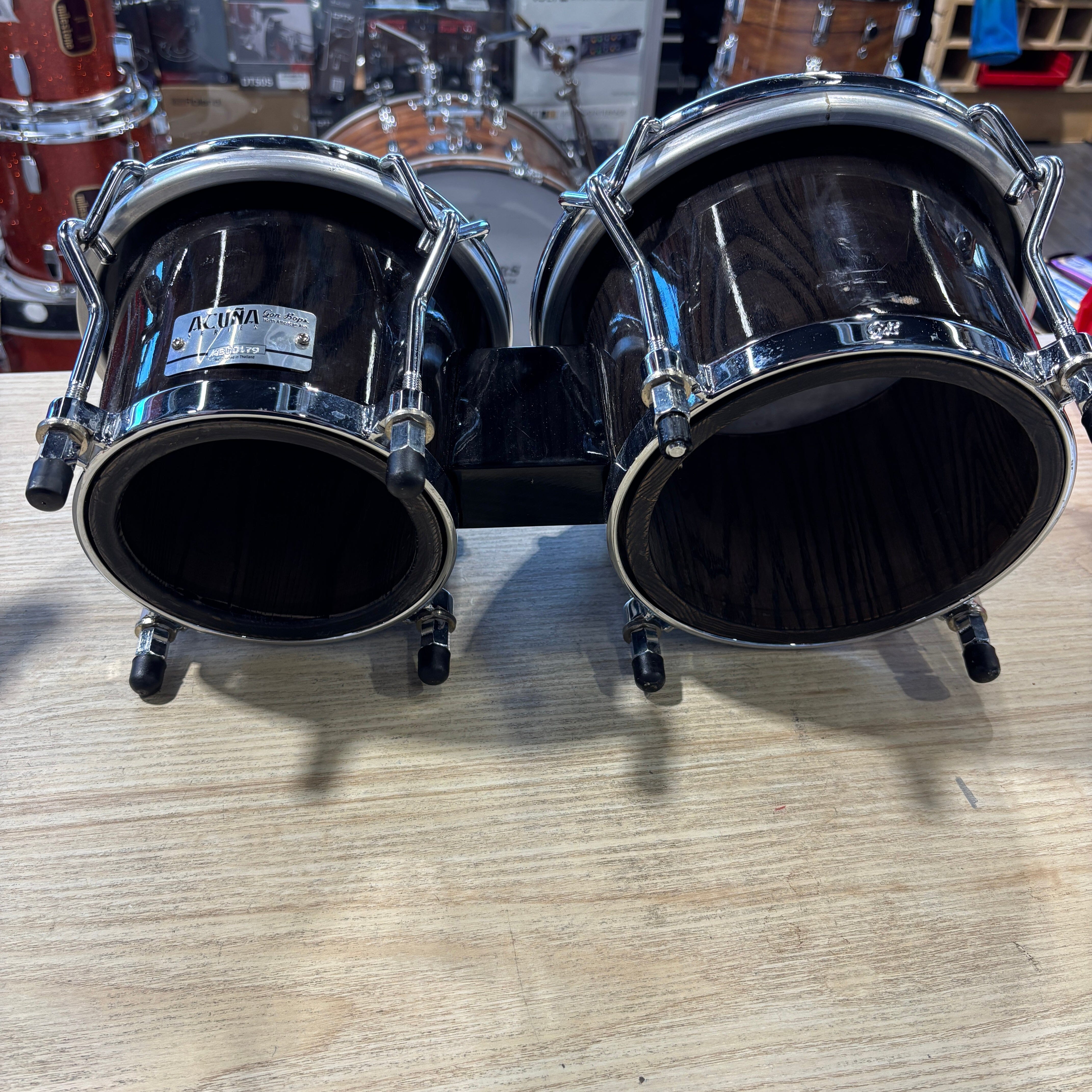 Bops Alex Acuña Series Bongos Black Gloss USED HAND DRUMS Gon Bops