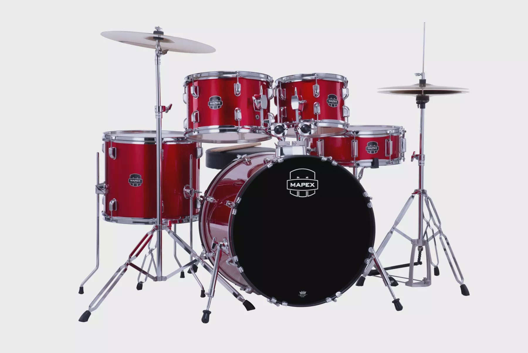 Mapex Comet 5-Piece Drum Kit 20,10,12,14,SD w/ Cymbals & Hardware, Infra Red (MPX-CM5044FTCIR)