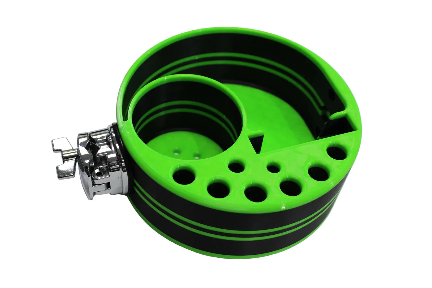 Drum Buddy Bigmouth – The Ultimate Organizer for Every Drummer, Green w/ Black Stripes NEW DRUM ACCESSORIES Drum Buddy