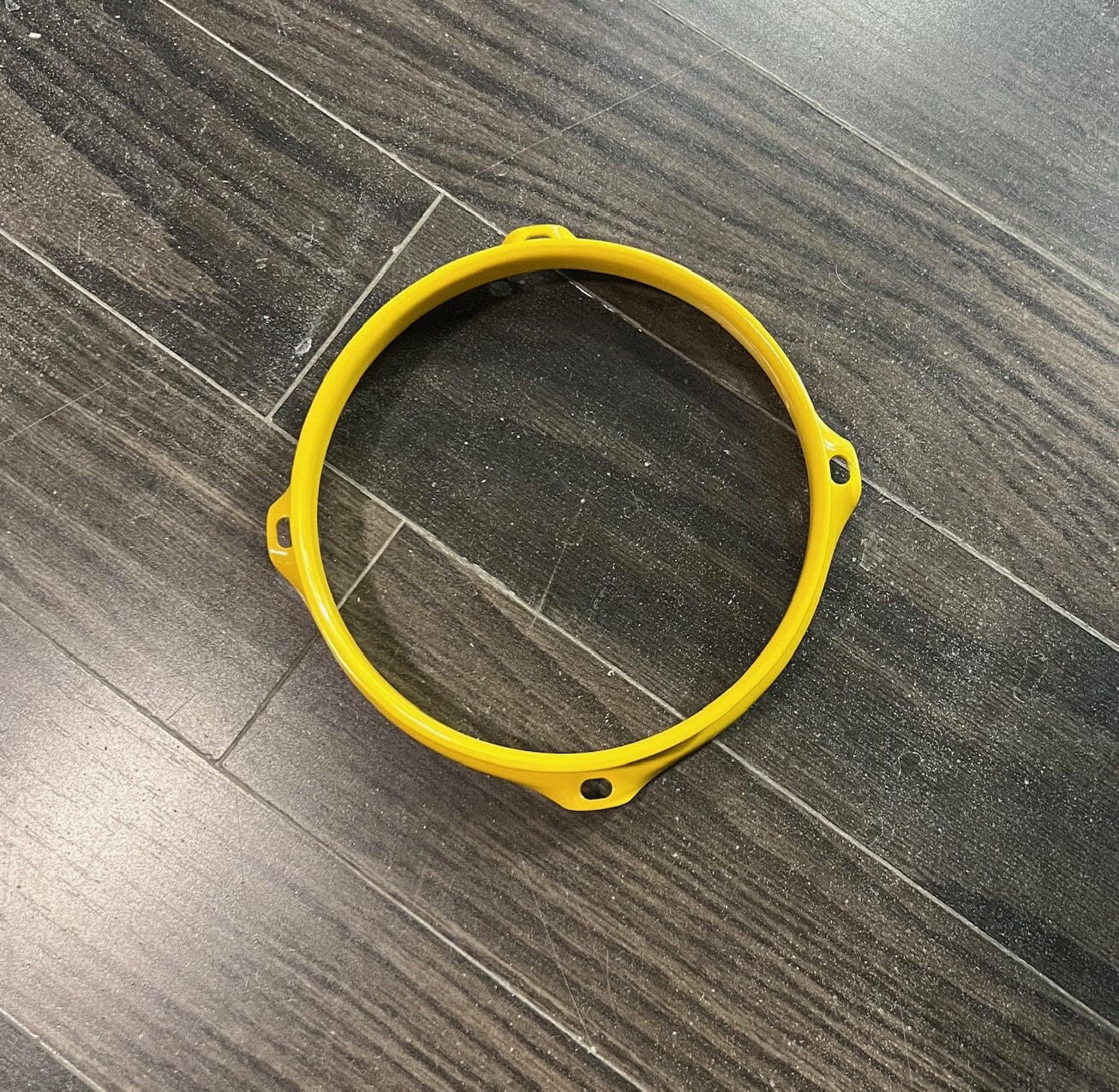 Drum Hoop 6" 4 Hole 2.3mm Steel Drum Hoop, Yellow Powder Coated, Triple Flanged CUSTOM DRUM PARTS Not specified