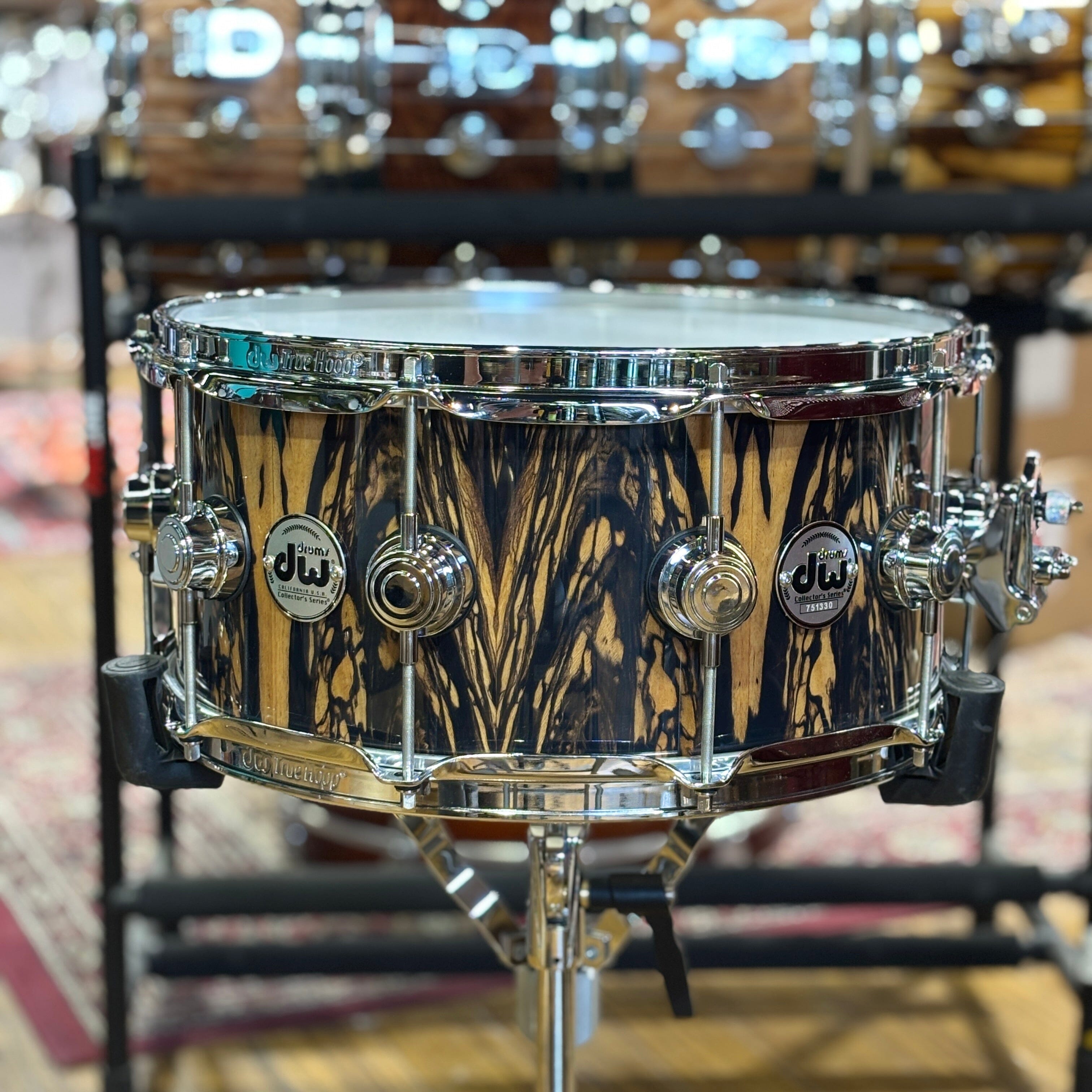 DW 6.5 x 14" Collector's Series Exotic Snare, Maple / Mahogany (DCEMM6514SCXXXX) NEW SNARE DRUMS DW