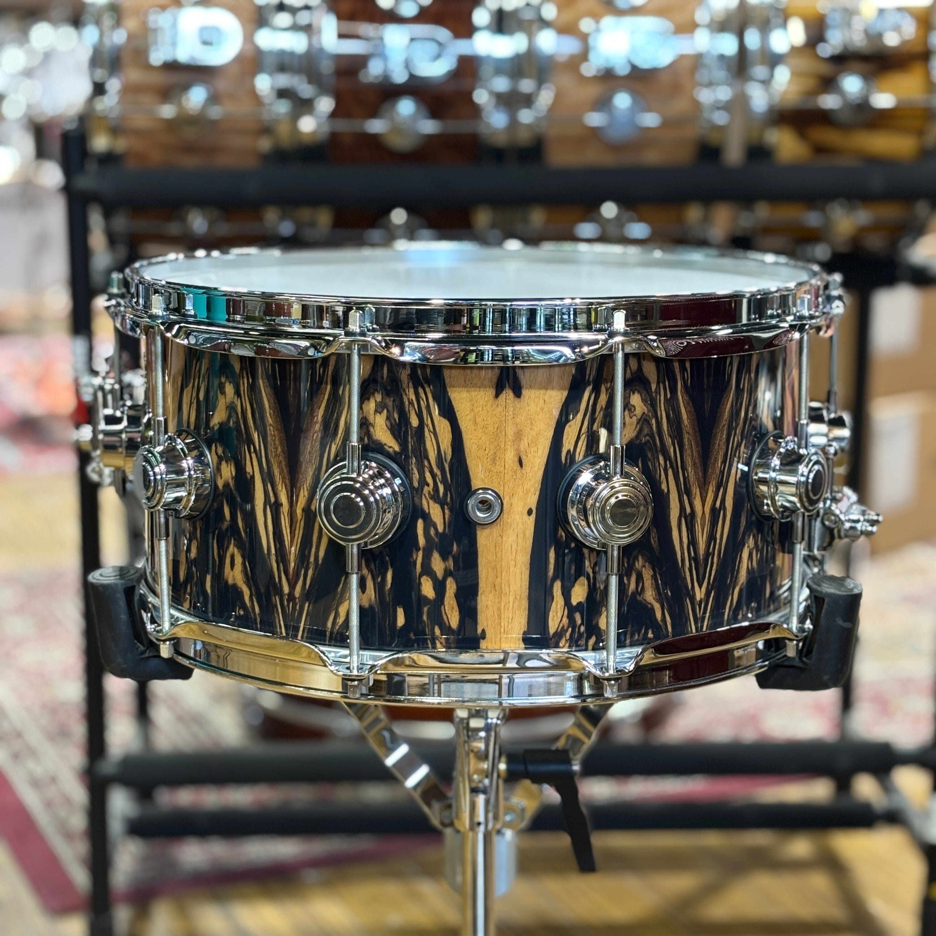 DW 6.5 x 14" Collector's Series Exotic Snare, Maple / Mahogany (DCEMM6514SCXXXX) NEW SNARE DRUMS DW
