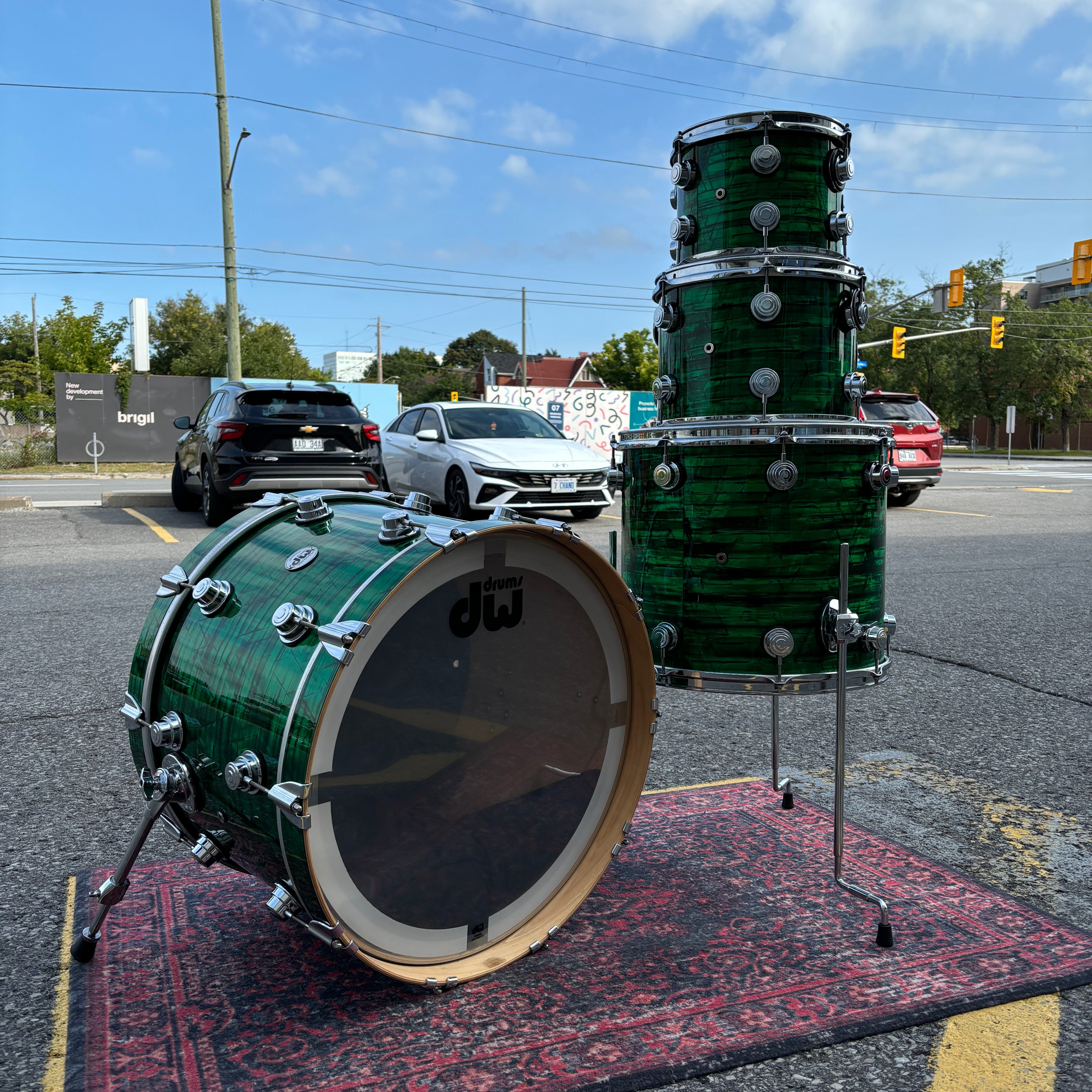 DW Collectors Maple Green Onyx Pearl 10/12/16/22 CONSIGNMENT DRUM KIT DW