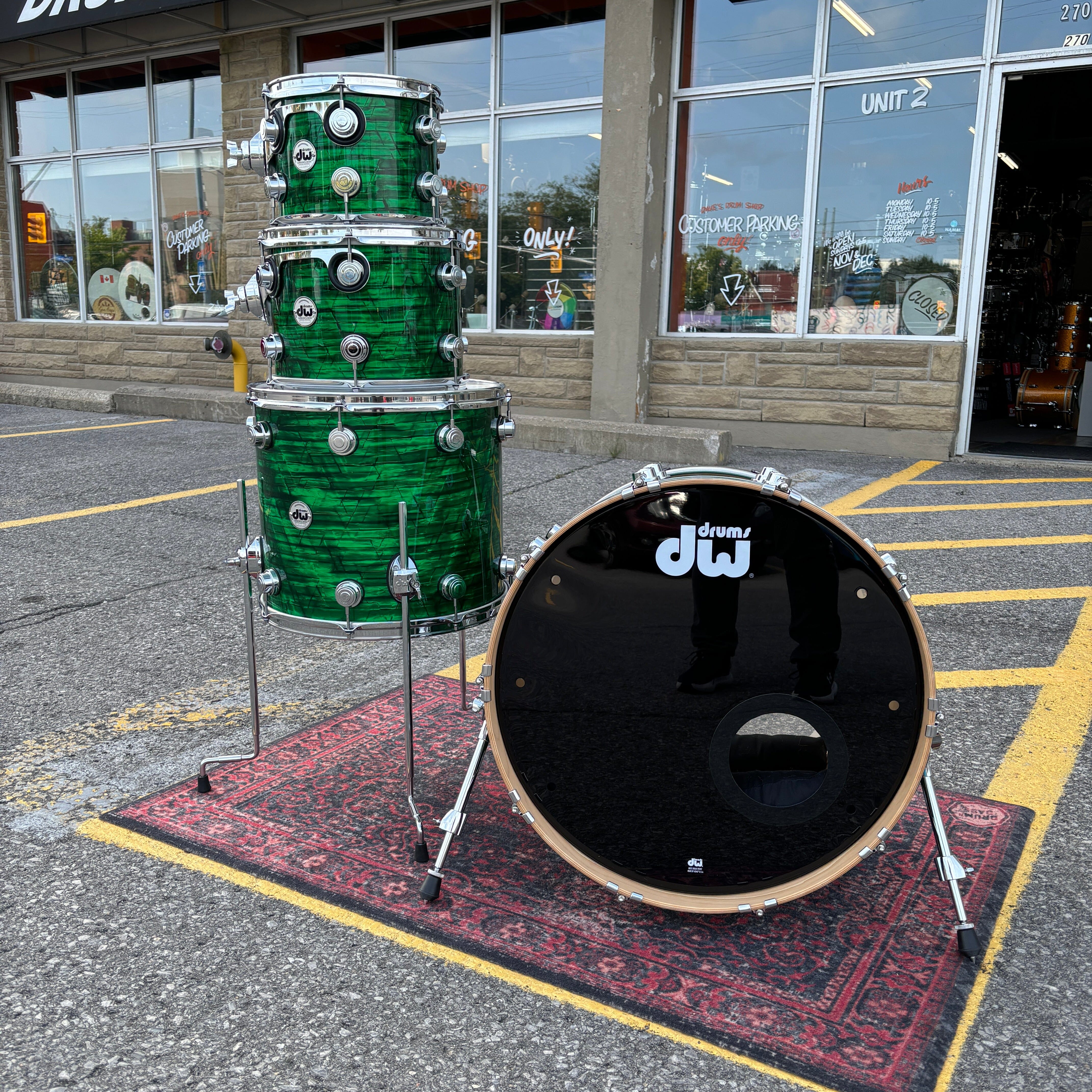 DW Collectors Maple Green Onyx Pearl 10/12/16/22 CONSIGNMENT DRUM KIT DW