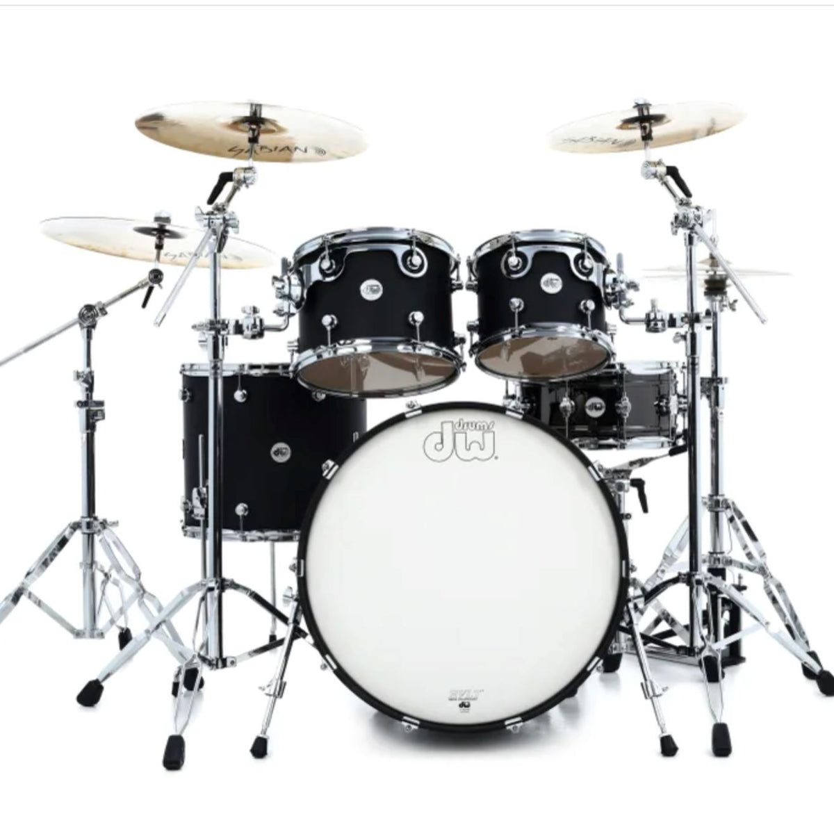 DW Design Series 4-piece Shell Pack - Black Satin Lacquer (DDLM2214BL) NEW DRUM KIT DW