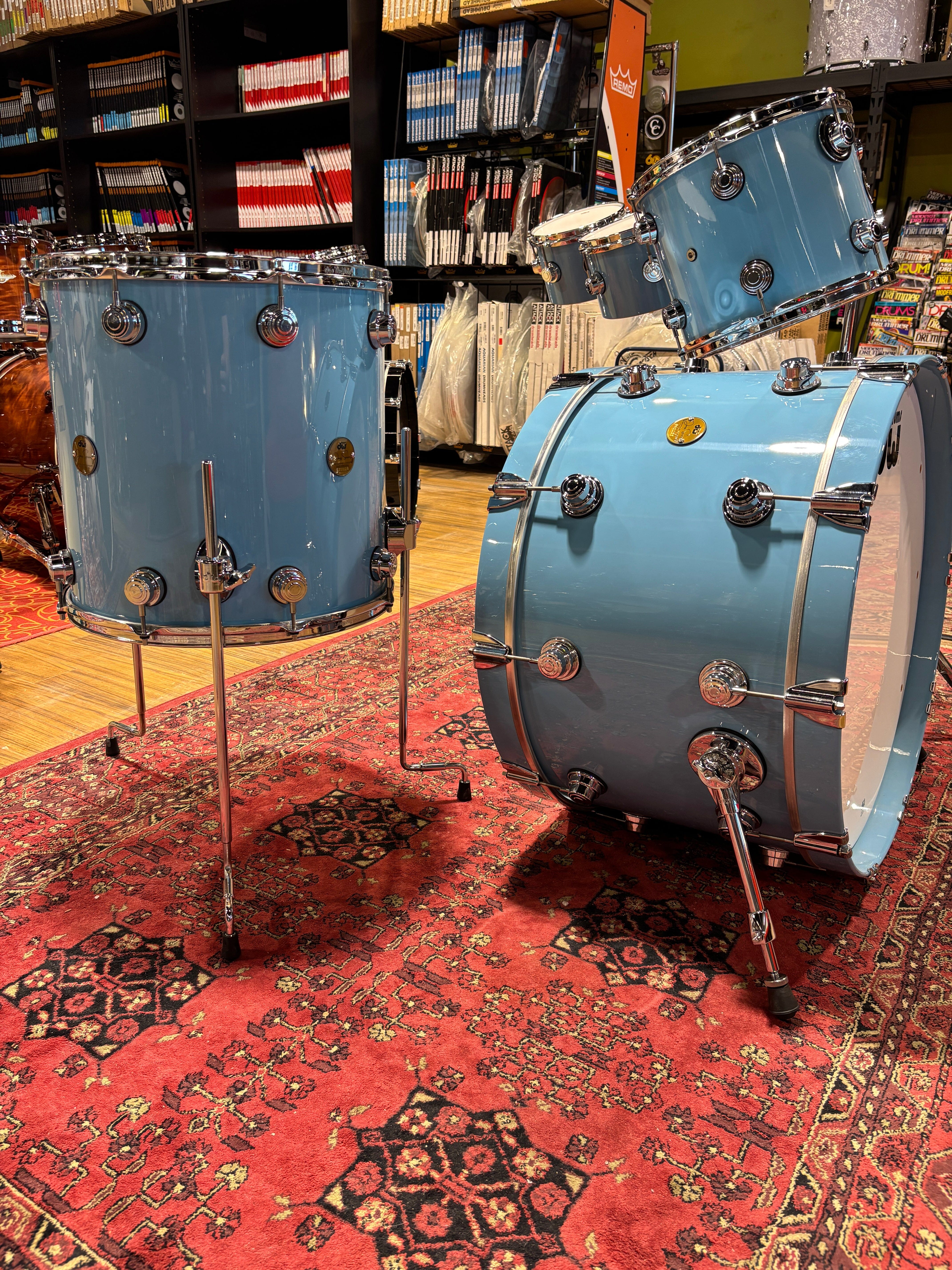 DW Jazz Series Collectors 3pc Set Sky Blue Lacquer USED DRUM KIT DW