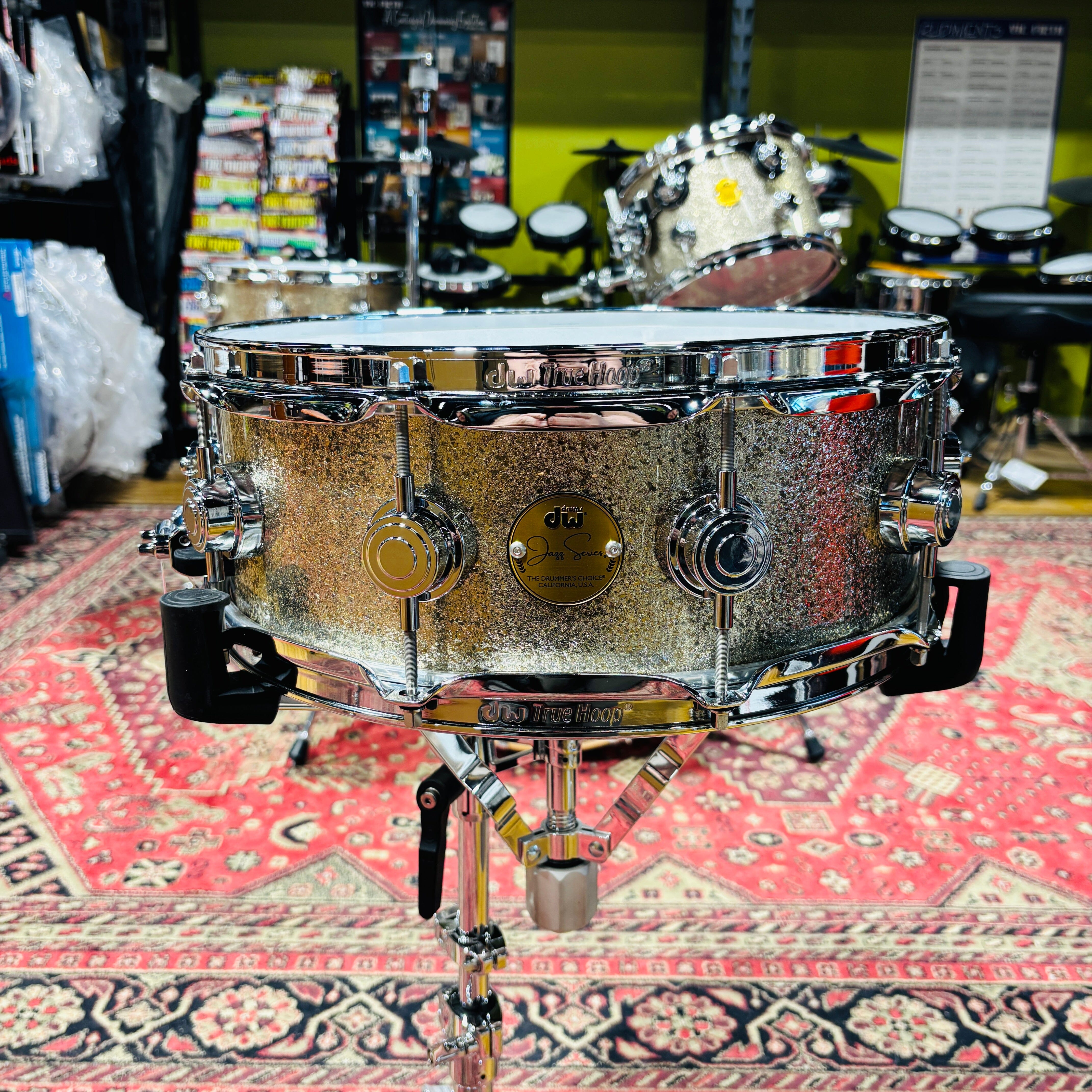 DW Snare Mahogany Gum Jazz Series Nickel Sparkle Glass (DRD10514SSC095) NEW SNARE DRUMS DW