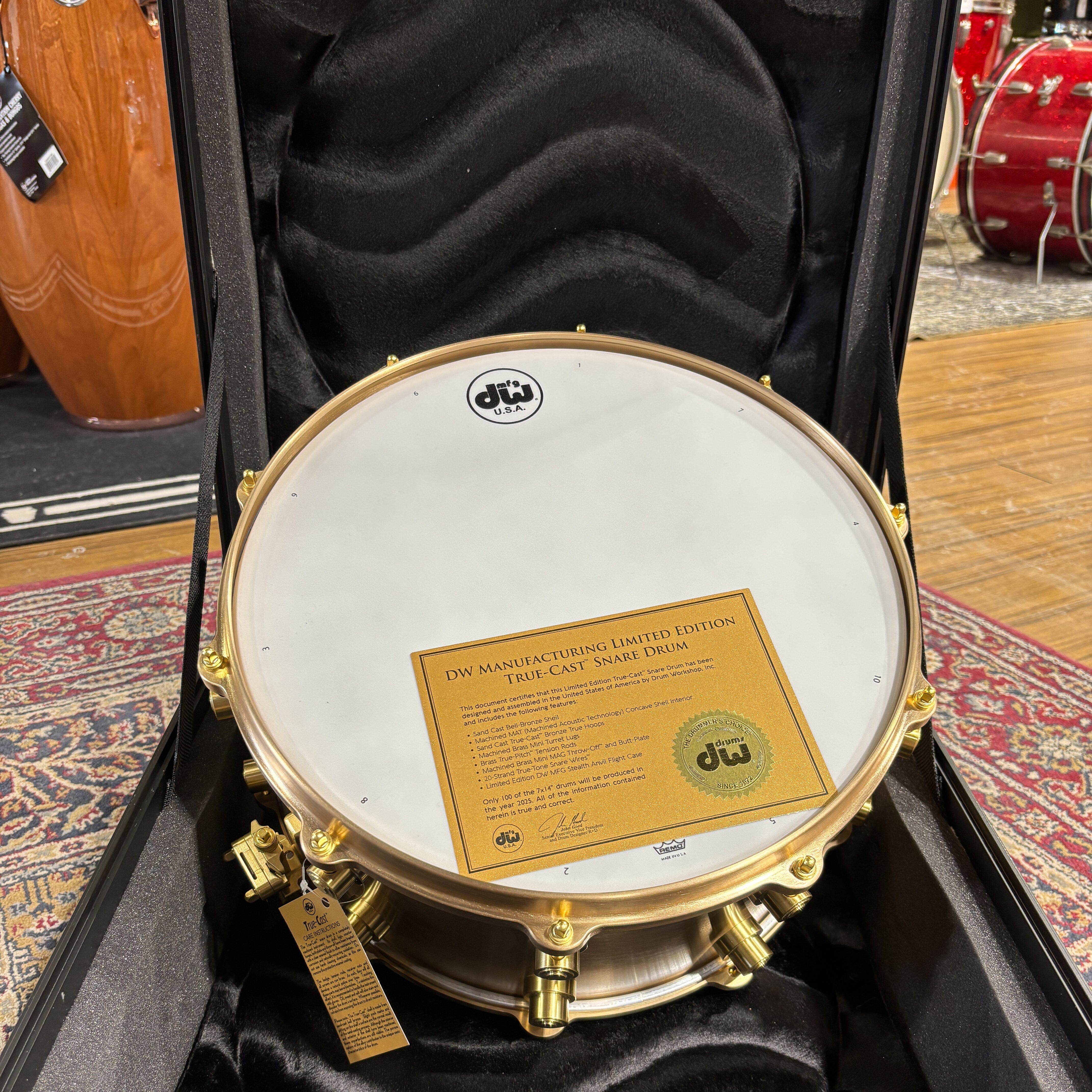 DW True-Cast Bronze Snare Drum, 7x14 (DRVZ0714STZ) NEW SNARE DRUMS DRUM WORKSHOP INC