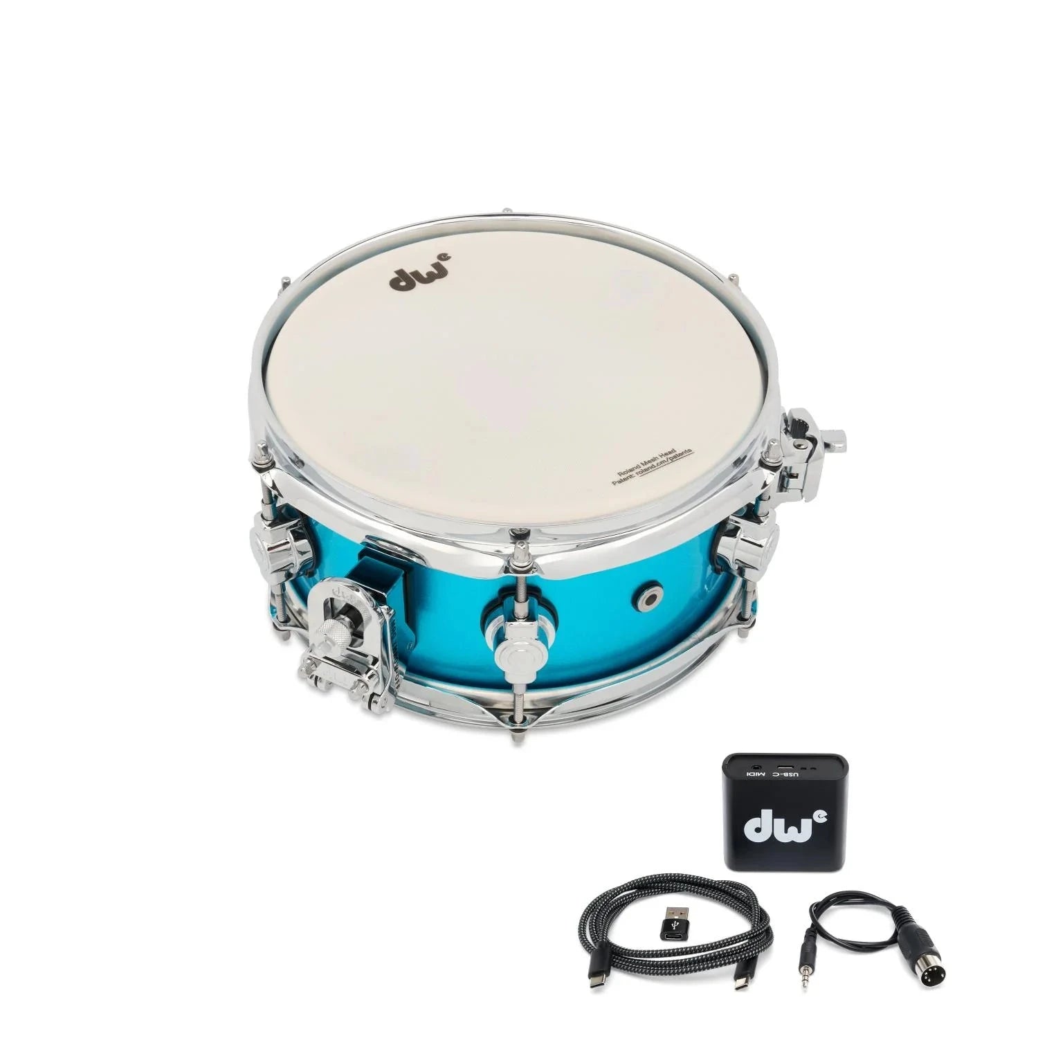 DWe 5x10 333 Electronic / Acoustic Snare, Laser Blue Metallic (DELC0510SDCLBMH) NEW SNARE DRUMS DWe