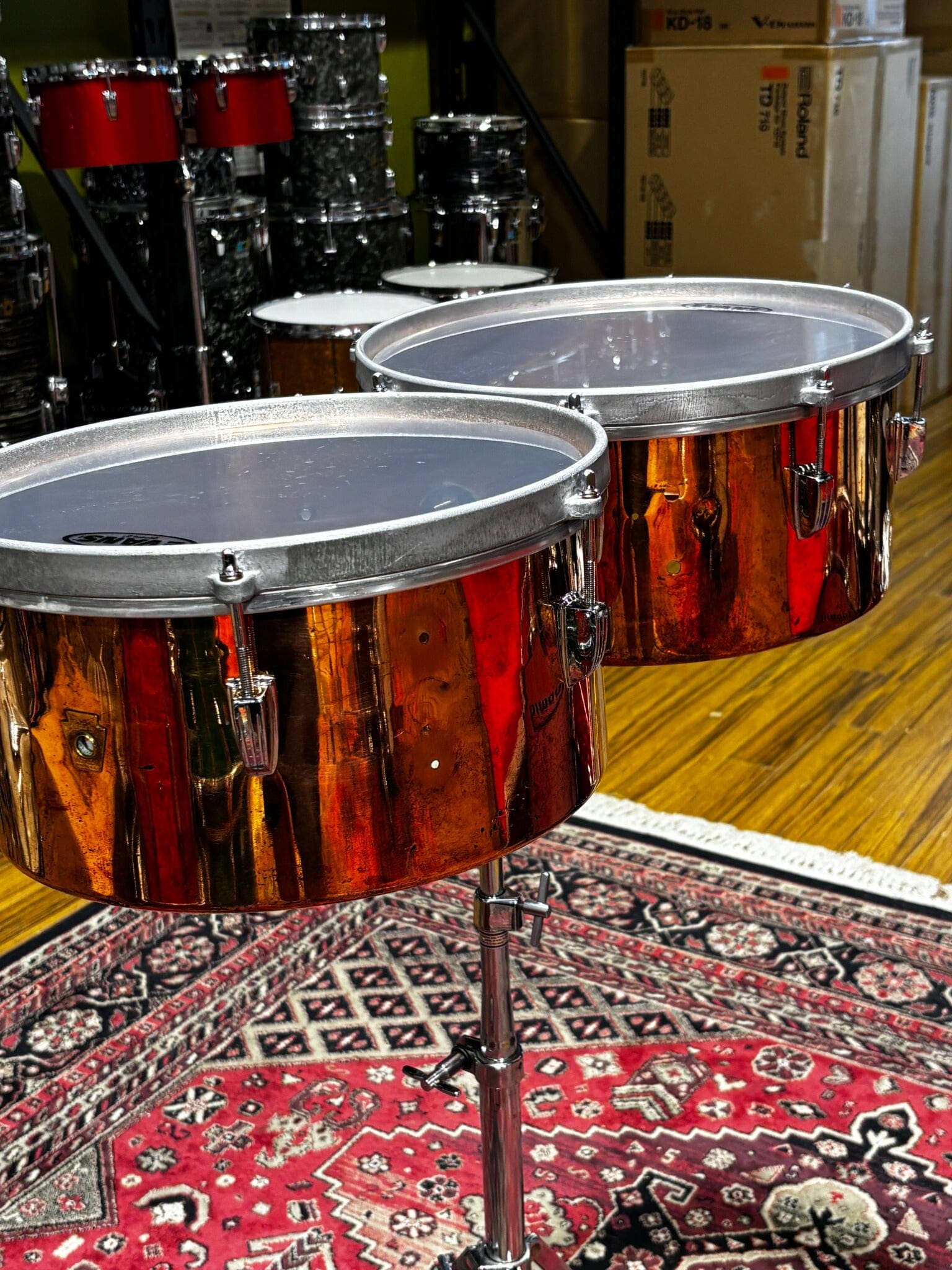 Early 1960s Ludwig 13" & 14" Copper Timbales CONSIGNMENT PERCUSSION LUDWIG