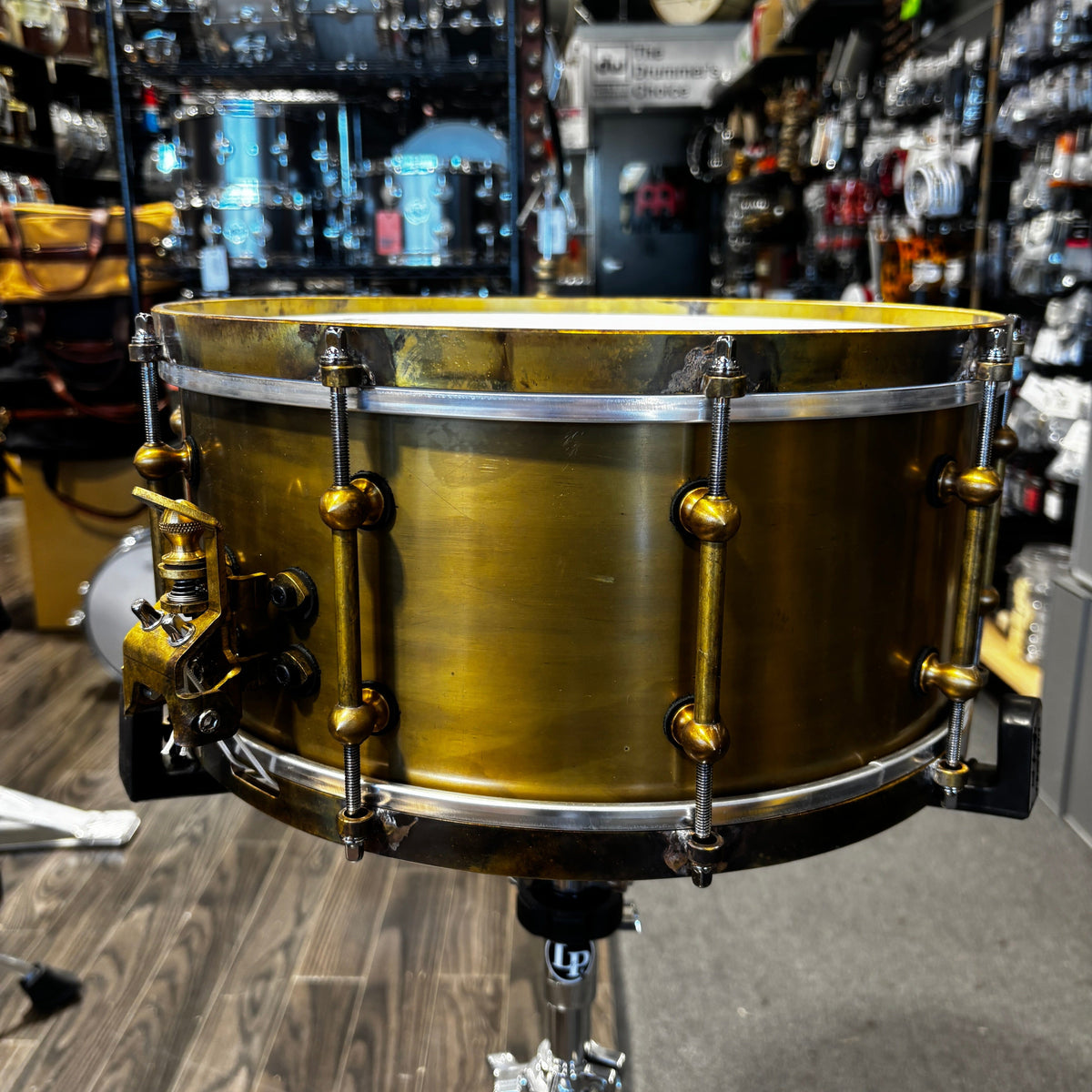 Ebenor 14x6.5 Antique Brass Collection Snare Drum NEW SNARE DRUMS Ebenor