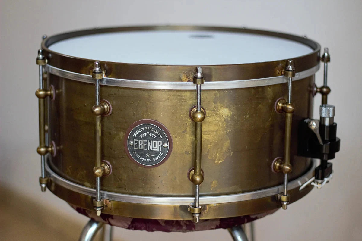 Ebenor 14x7 Antique Brass Collection Snare Drum NEW SNARE DRUMS Ebenor