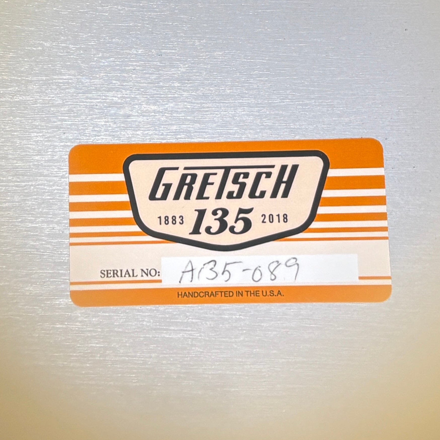Gretsch 135th Anniversary Broadkaster 5x14 snare in Classic Ribbon Mahogany (USED) USED SNARE DRUMS GRETSCH