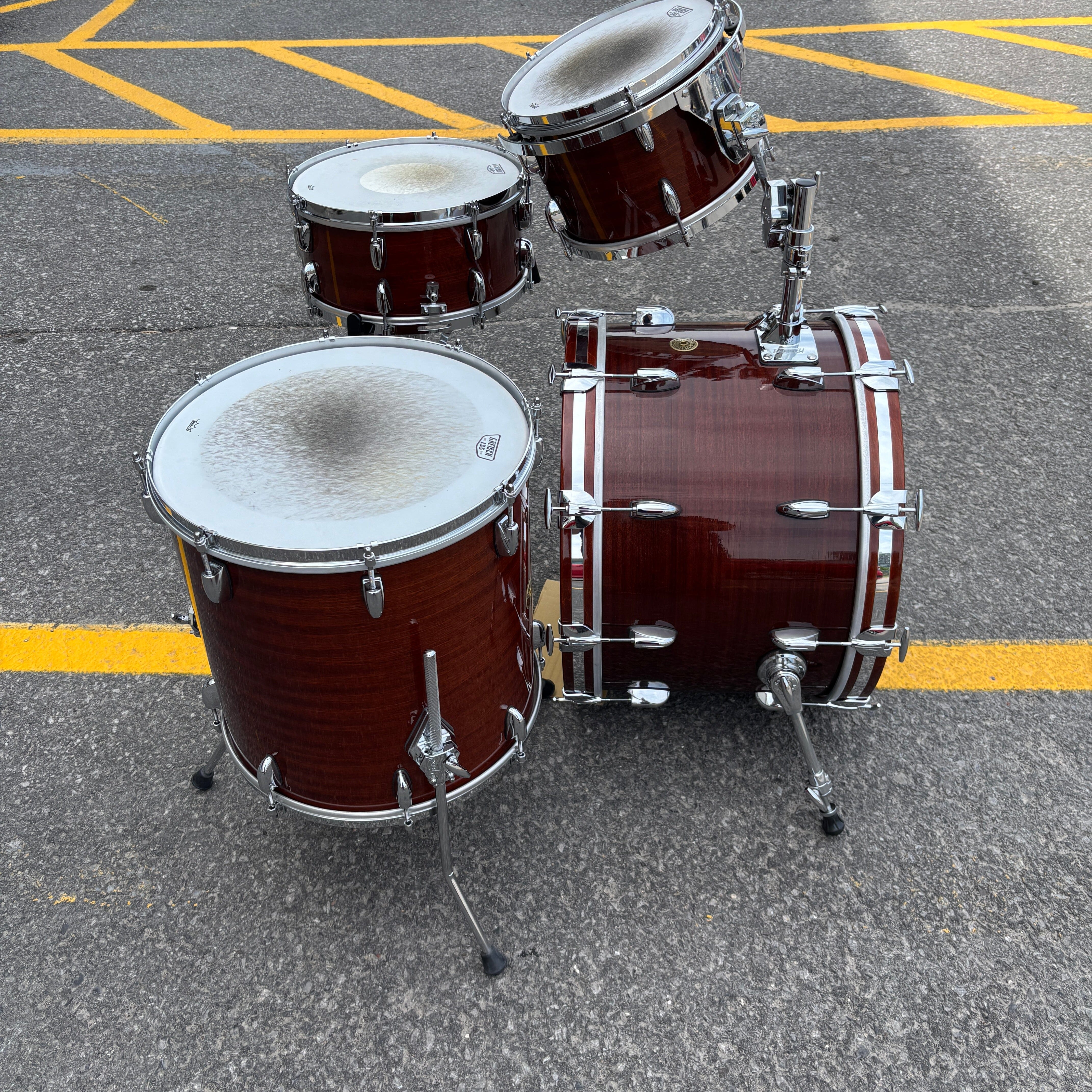 Gretsch 135th Anniversary Broadkaster Limited Edition shell pack in Classic Ribbon Mahogany 6.5x14 snare and COA GRETSCH