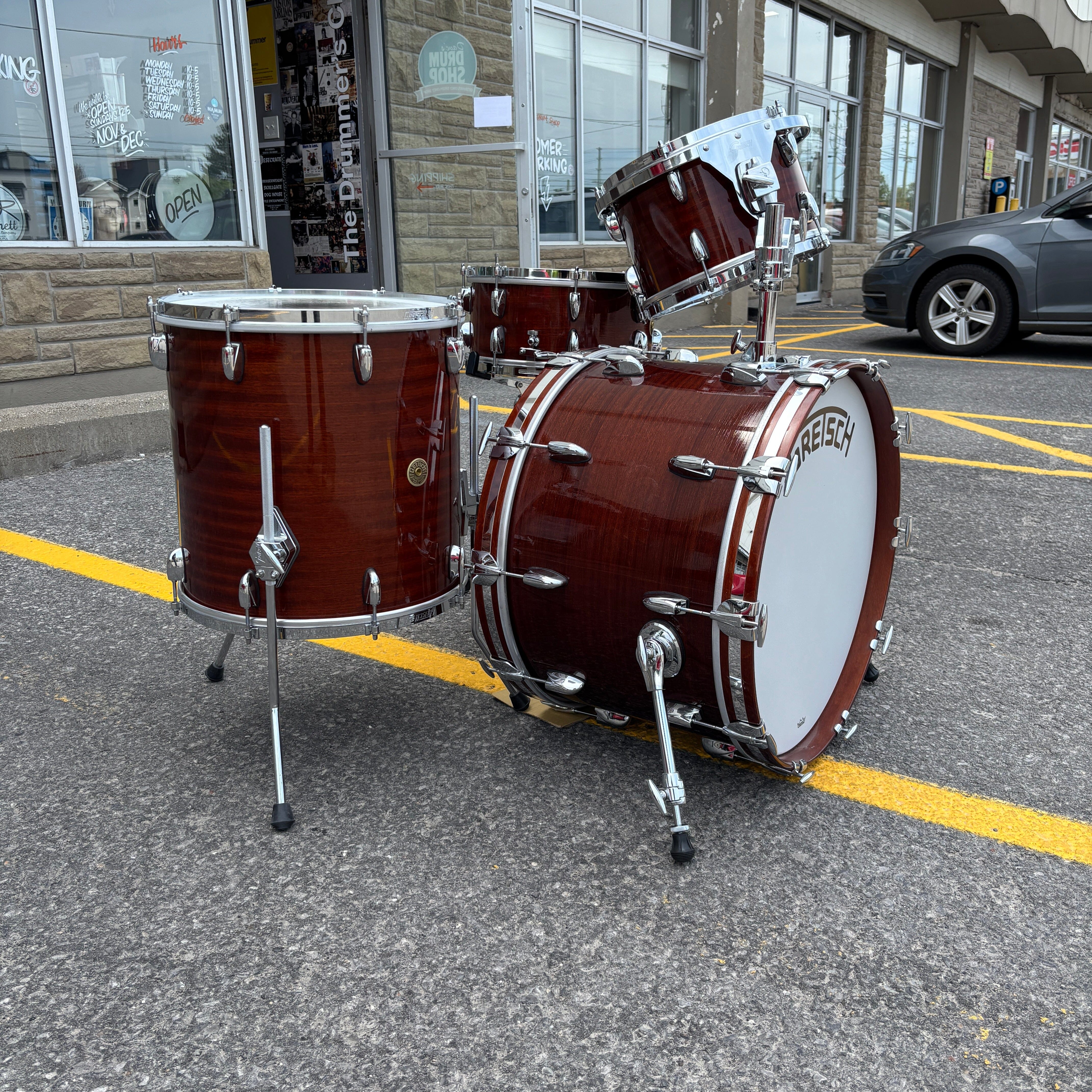 Gretsch 135th Anniversary Broadkaster Limited Edition shell pack in Classic Ribbon Mahogany 6.5x14 snare and COA GRETSCH
