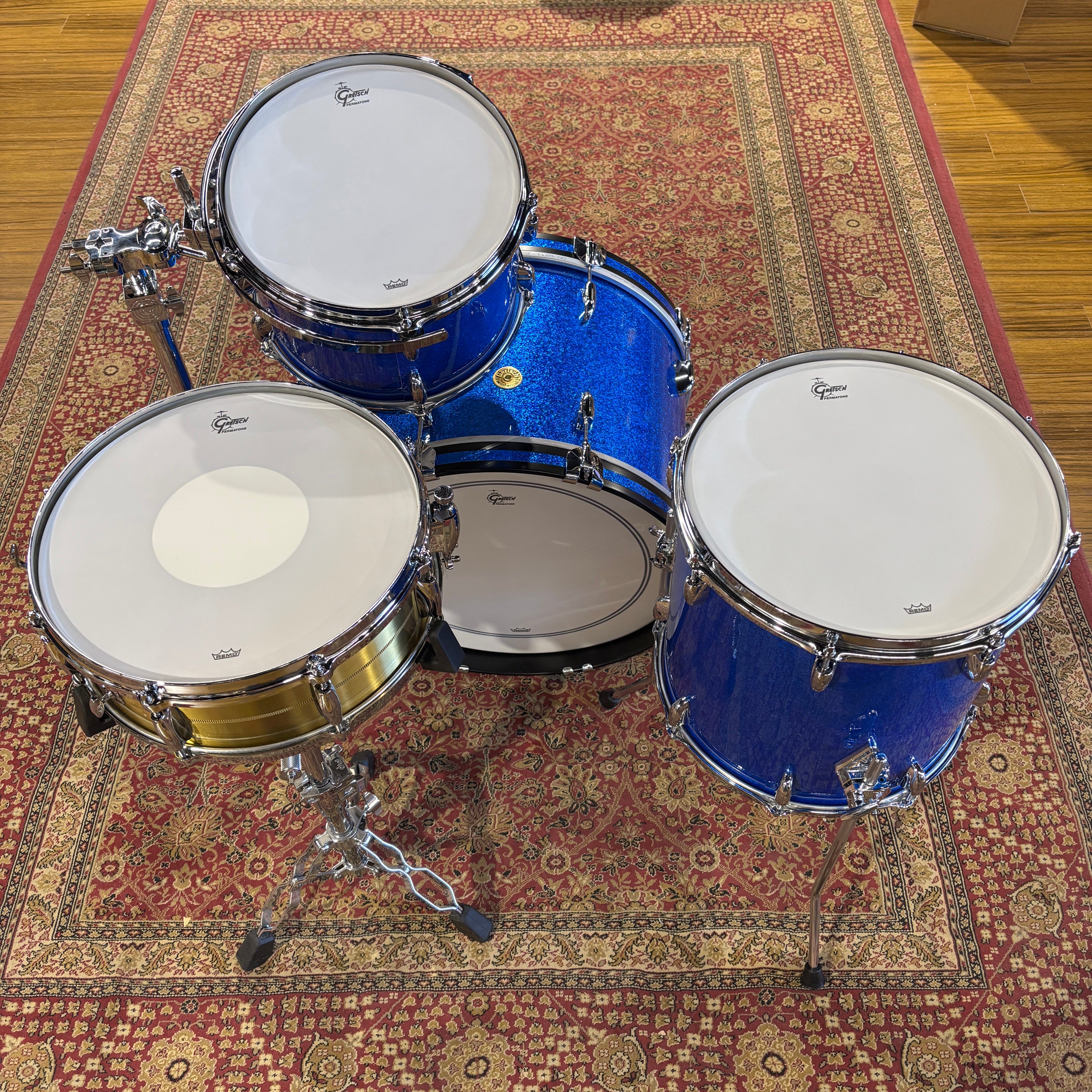 Gretsch Broadkaster 3pc Drum Set 20/12/14 Blue Sparkle (GKKT-E403-024) NEW DRUM KIT GRETSCH