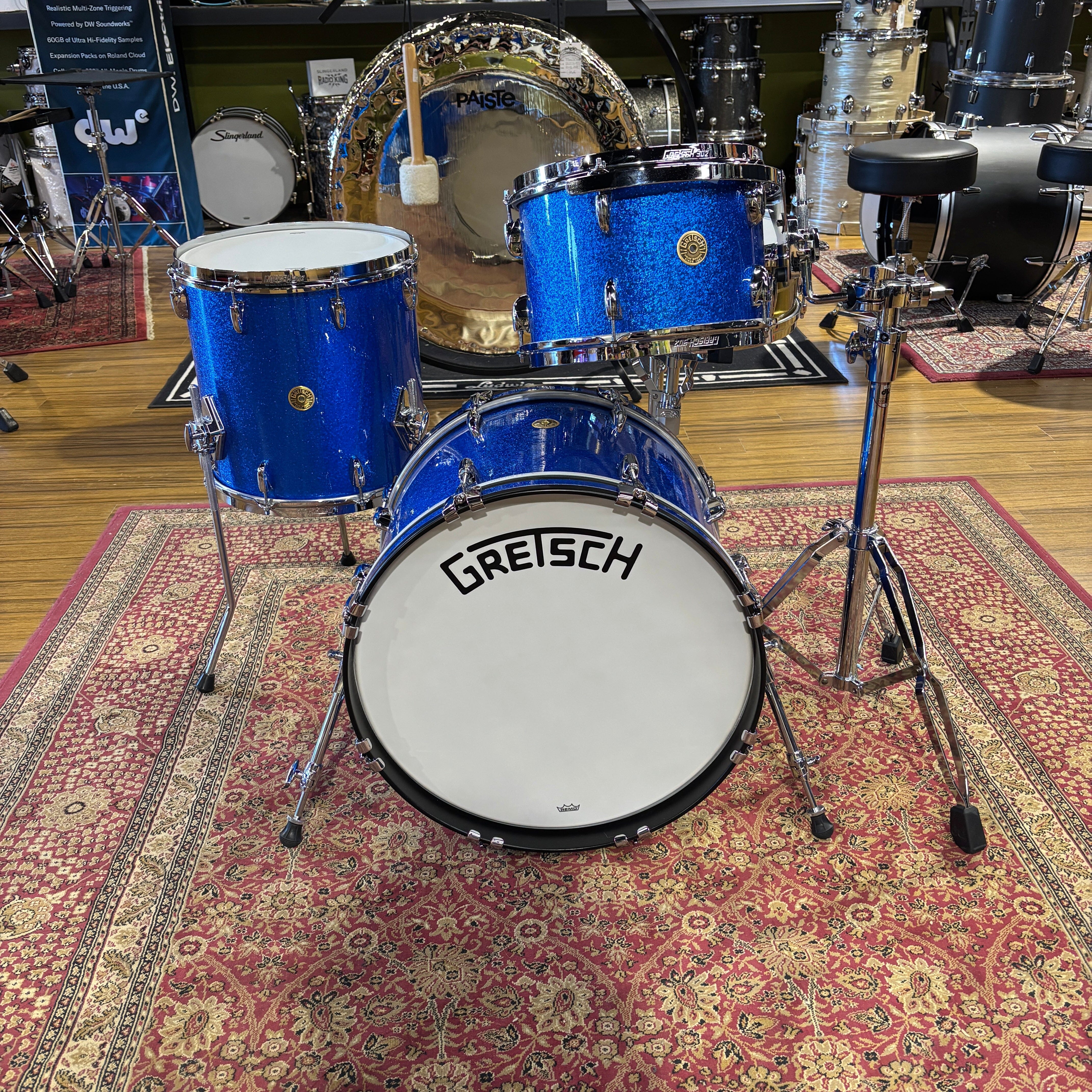Gretsch Broadkaster 3pc Drum Set 20/12/14 Blue Sparkle (GKKT-E403-024) NEW DRUM KIT GRETSCH