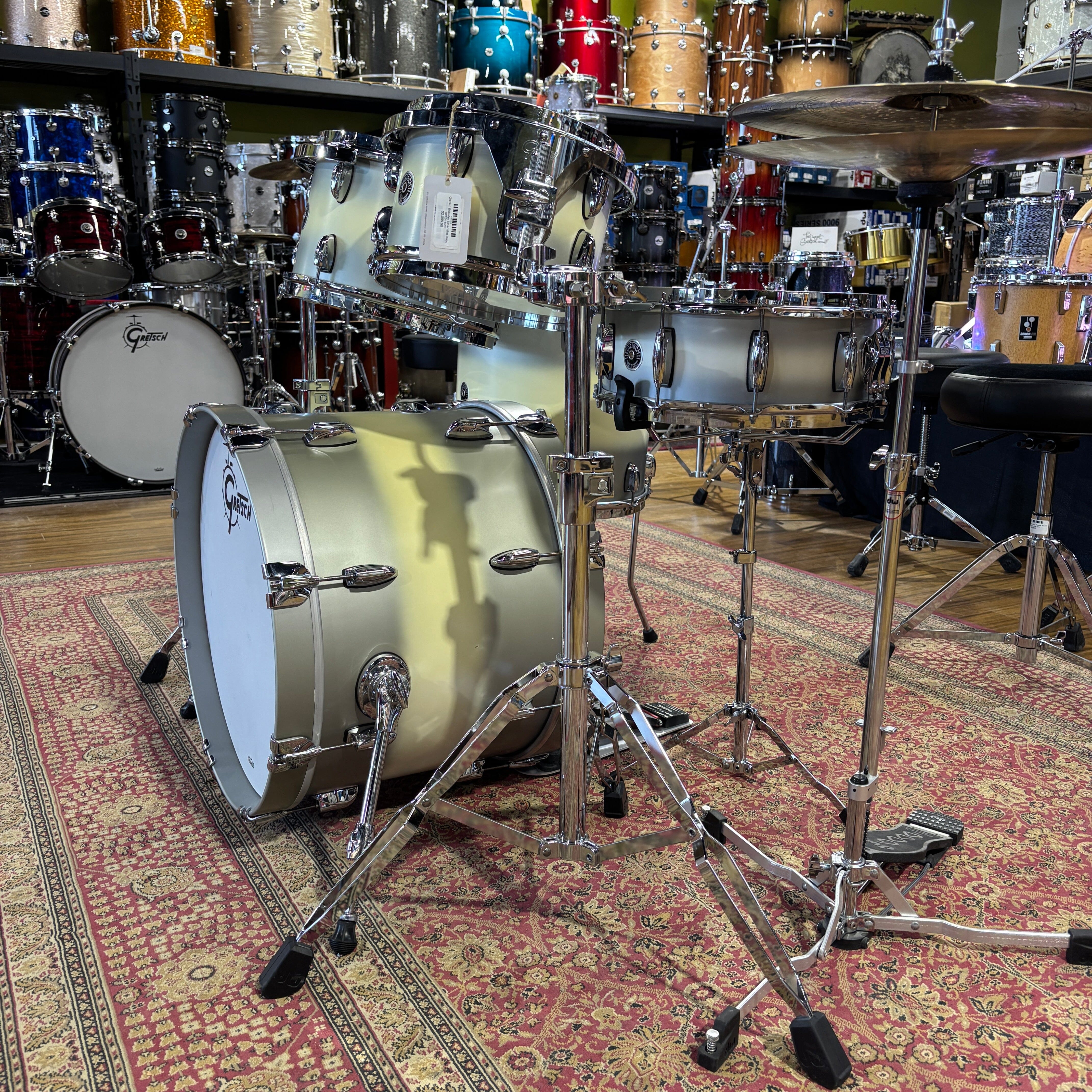 Gretsch Brooklyn SIlver Mist Duco 10/12/14/20 CONSIGNMENT DRUM KIT GRETSCH