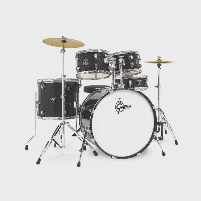 Gretsch Renegade Series 5-Piece Complete Drum Set w/ Hardware and Cymbals, Black Mist (RGE625BM) NEW DRUM KIT GRETSCH