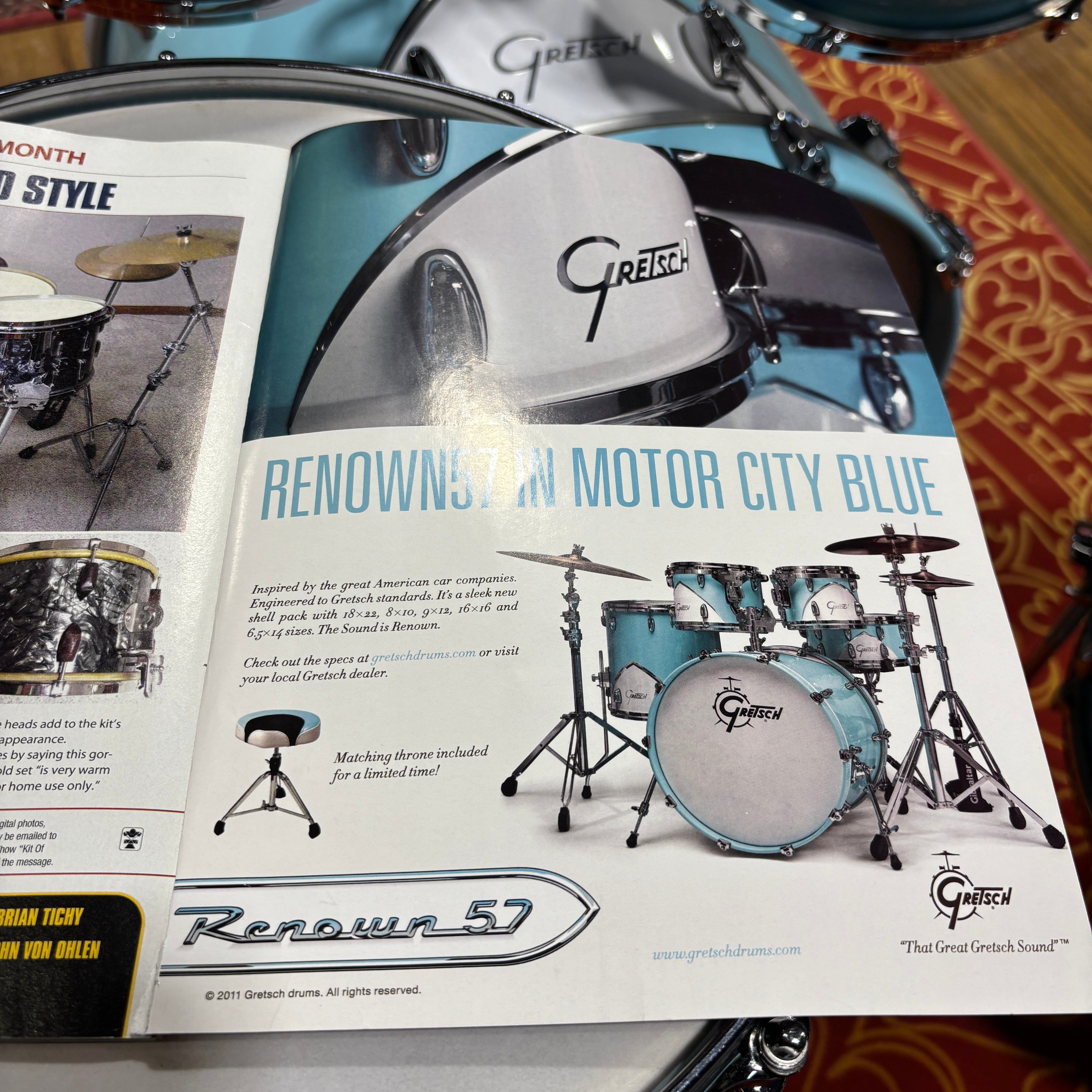 Gretsch Renown 57 Motor City Blue w/Throne USED DRUM KIT GRETSCH