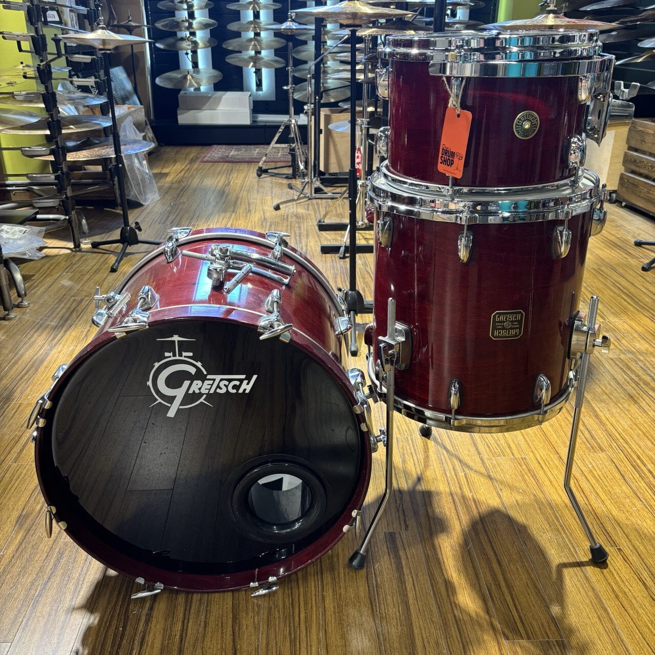 Gretsch USA 3pc 20/12/14 Gloss Rosewood USED DRUM KIT GRETSCH
