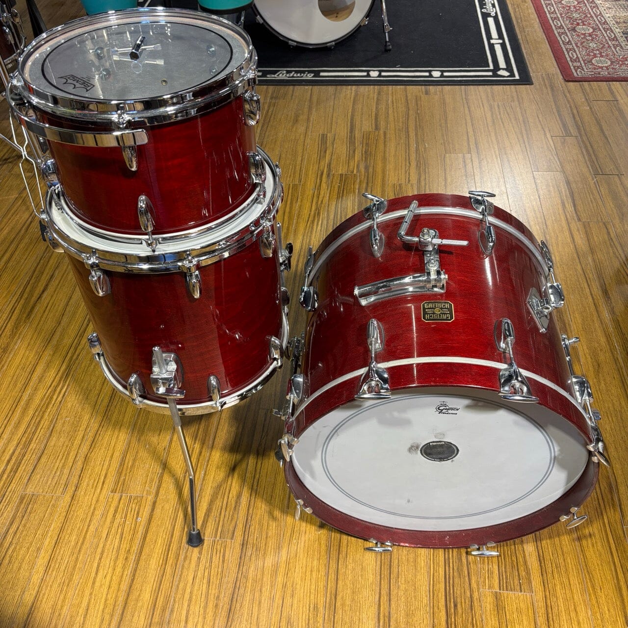 Gretsch USA 3pc 20/12/14 Gloss Rosewood USED DRUM KIT GRETSCH