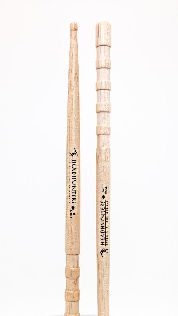 HeadHunters Maple Grooves LL, Wood Tip (MG LL) DRUM STICKS Headhunters