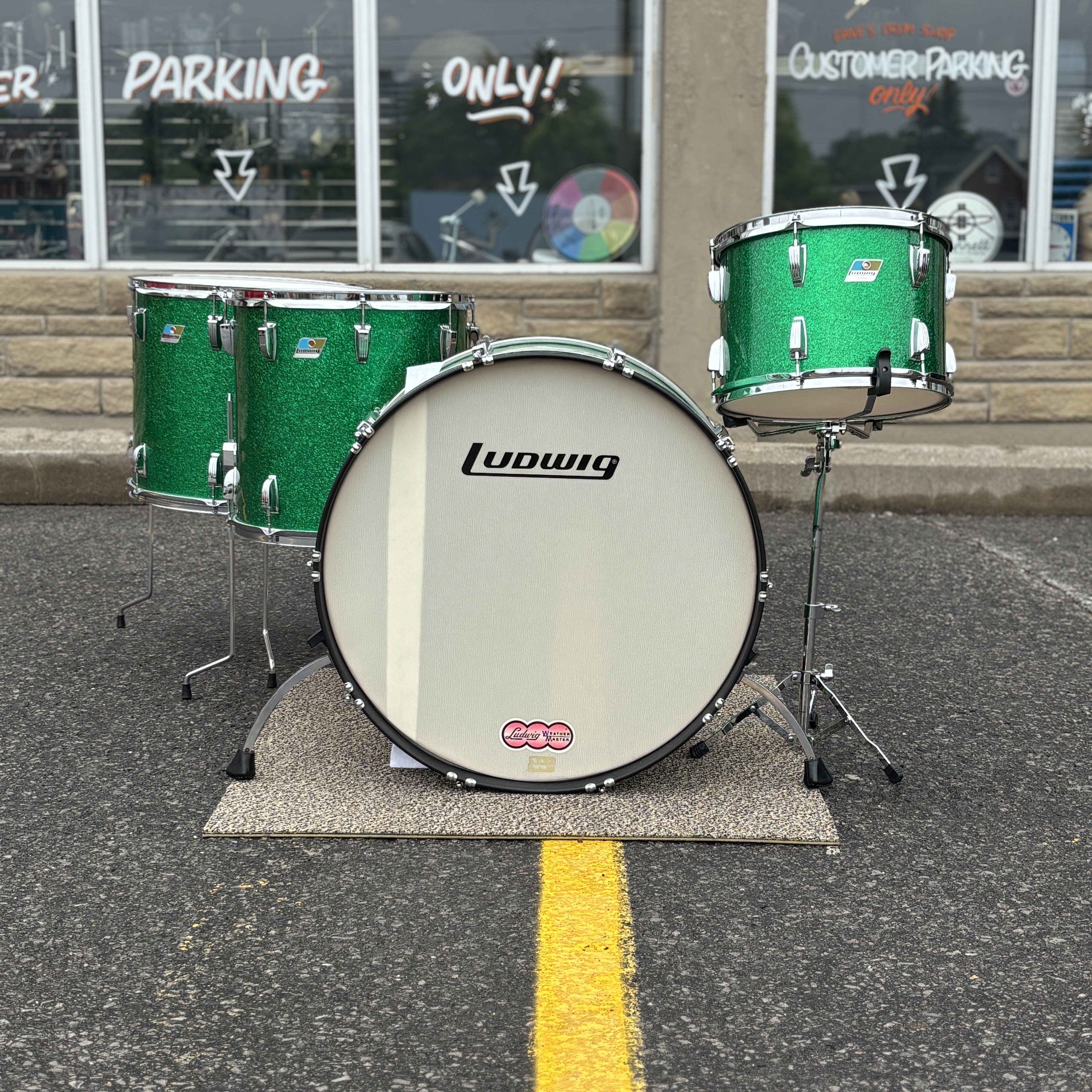Ludwig 3-ply Green Sparkle Player’s Kit USED DRUM KIT LUDWIG
