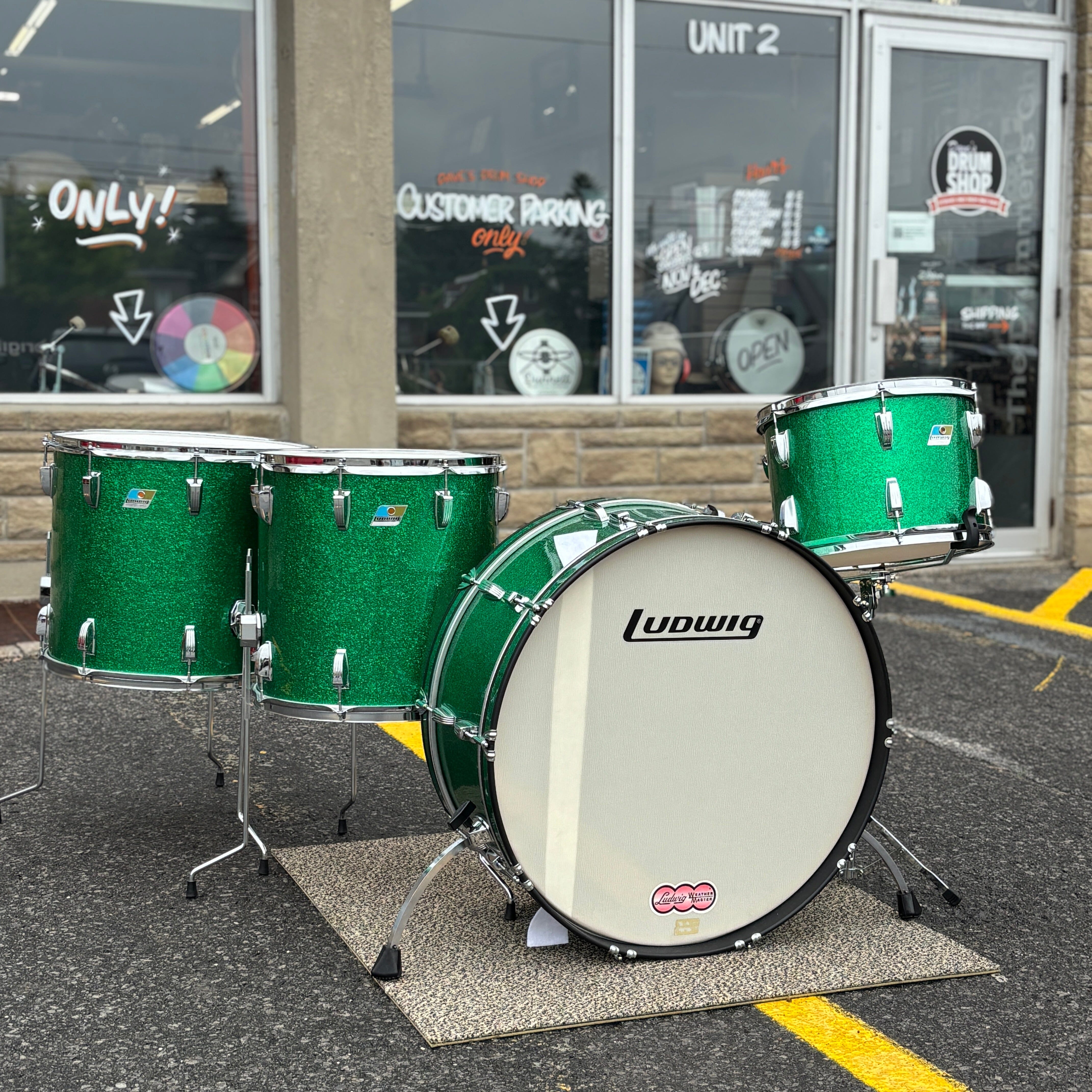 Ludwig 3-ply Green Sparkle Player’s Kit USED DRUM KIT LUDWIG