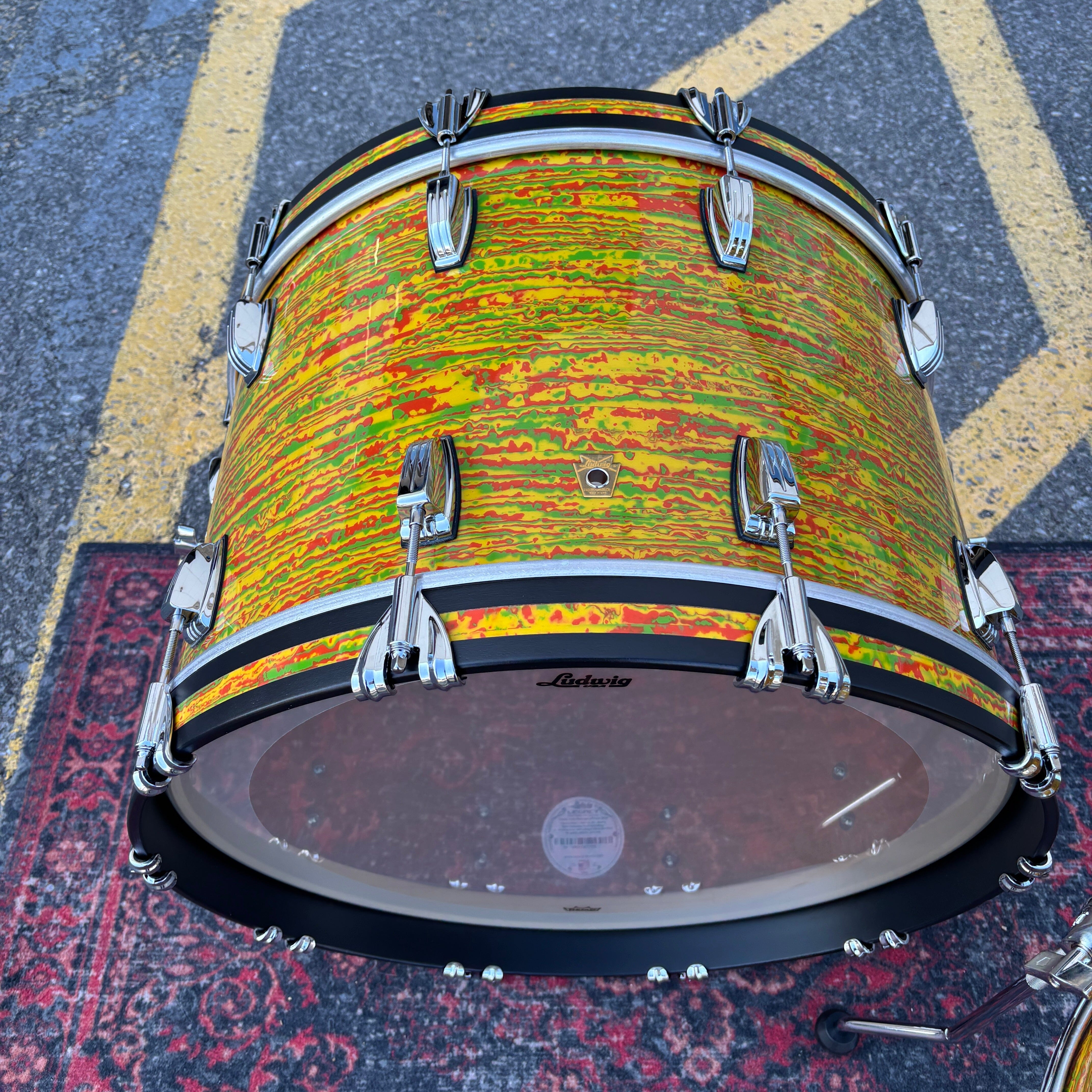 Ludwig Legacy Mahogany Kit Citrus Fab CONSIGNMENT DRUM KIT LUDWIG