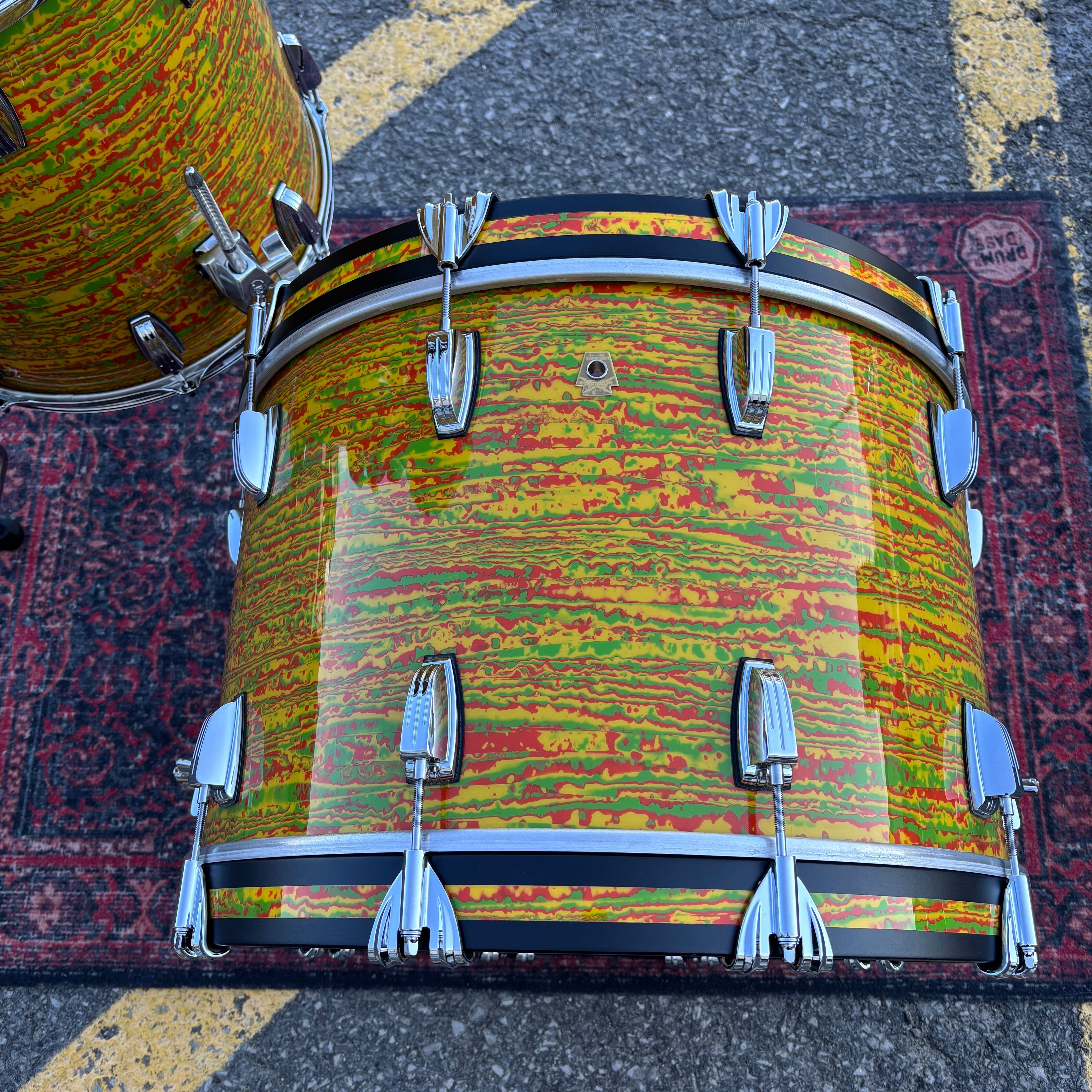 Ludwig Legacy Mahogany Kit Citrus Fab CONSIGNMENT DRUM KIT LUDWIG