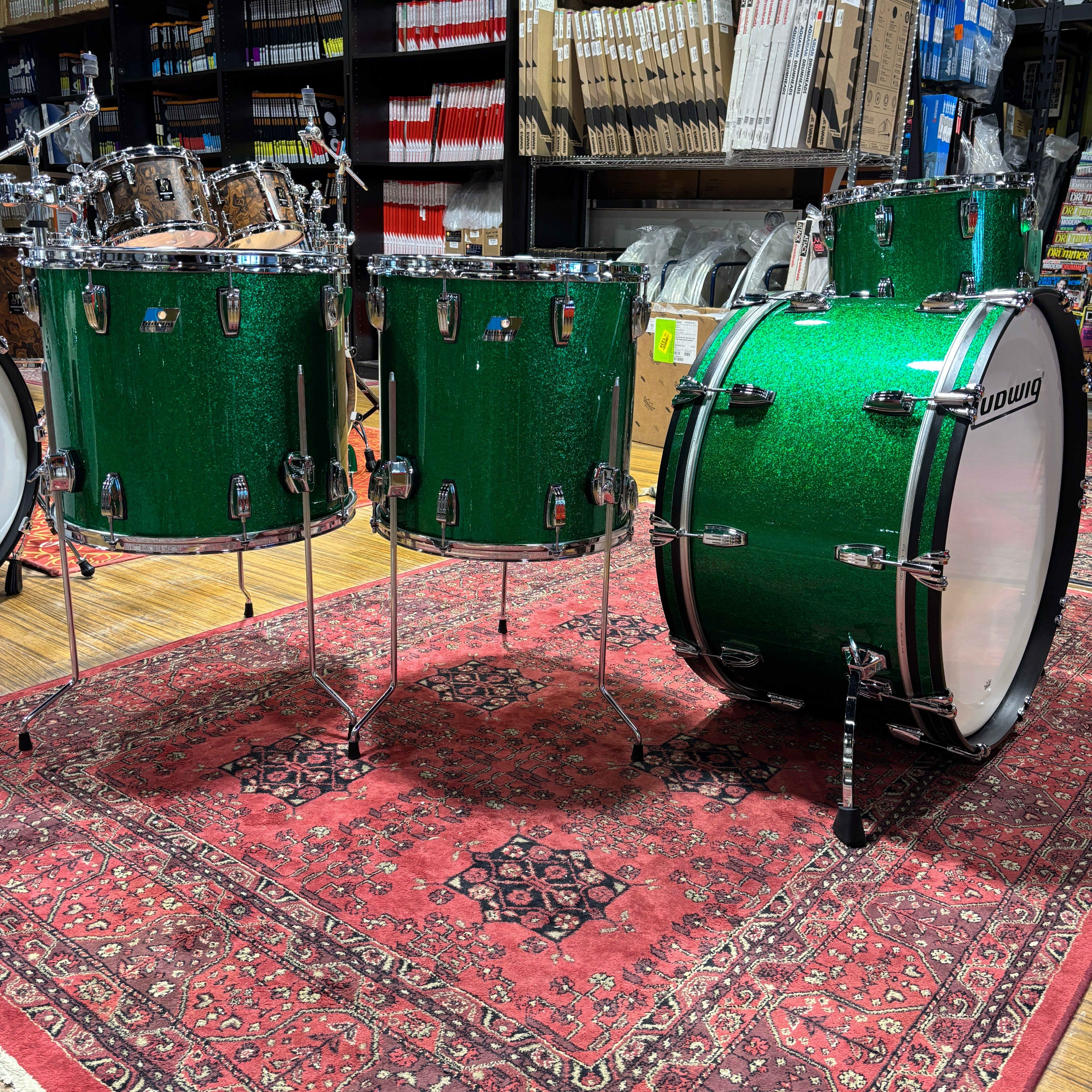 Ludwig Legacy Maple Zep Kit Green Sparkle (LLC3264LX54WC) NEW DRUM KIT LUDWIG