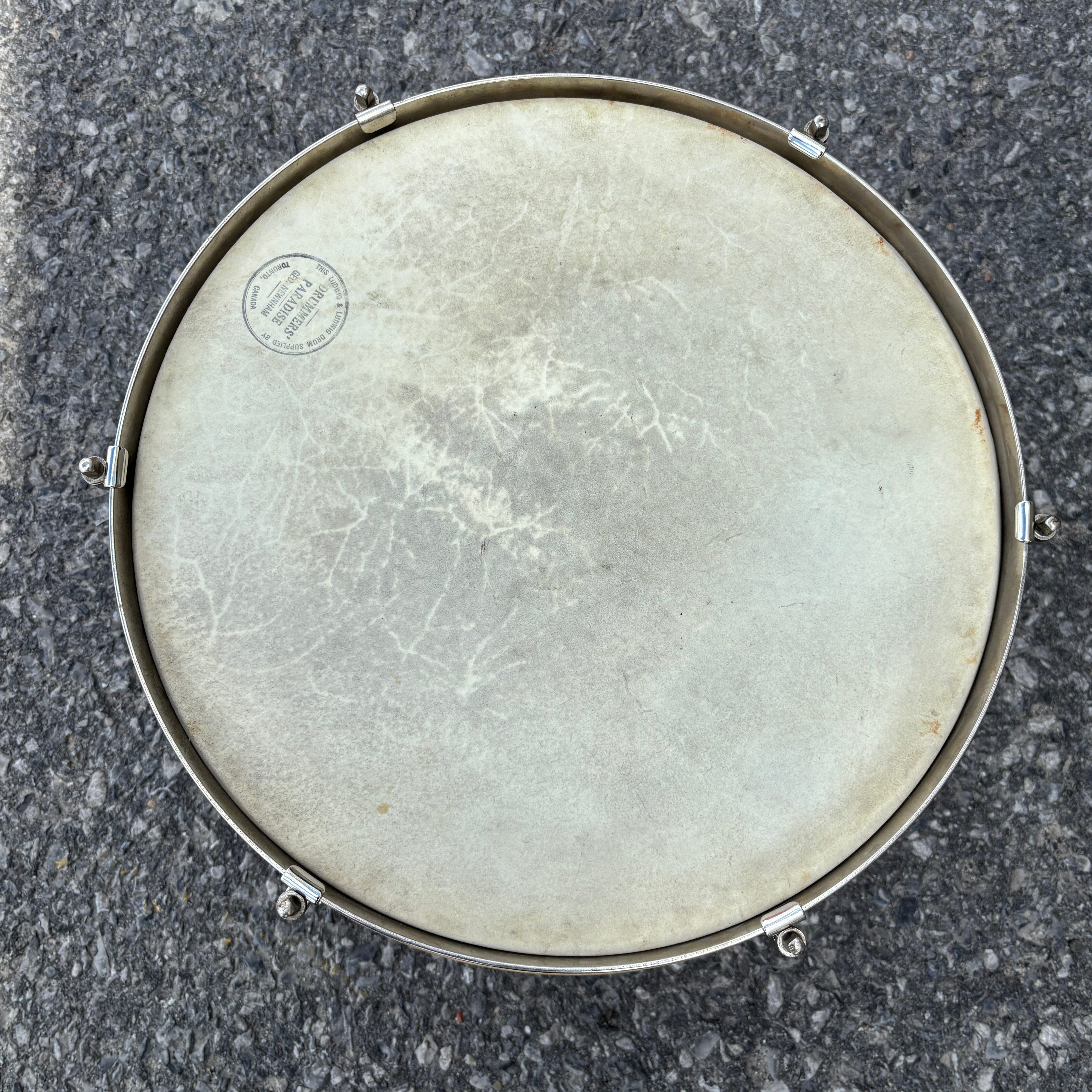 Ludwig & Ludwig No. 1027PV and No. 1028PV 1940s tacked-bottom toms in Black Diamond Pearl USED DRUM KIT Ludwig and Ludwig