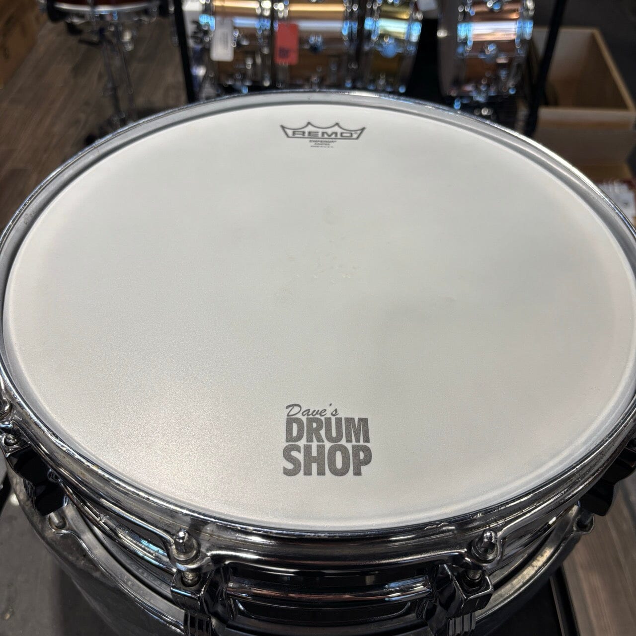 Ludwig Supraphonic LM400 5x14 Snare Drum – Blue/Olive Badge Bow Tie Lugs USED SNARE DRUMS LUDWIG
