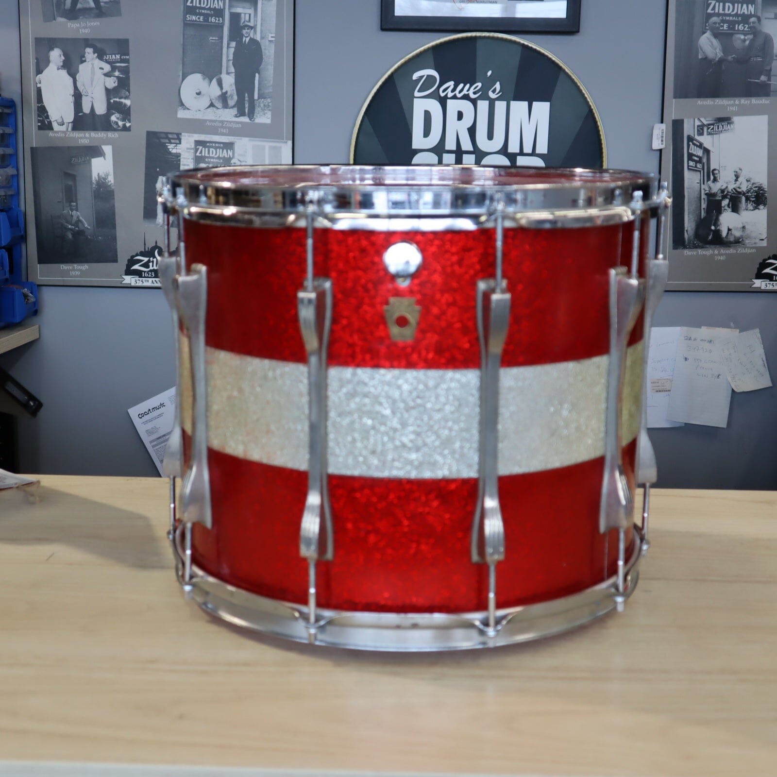 LUDWIG TENOR 15" x 12" Red/Silver CONSIGNMENT DRUM KIT Ludwig 