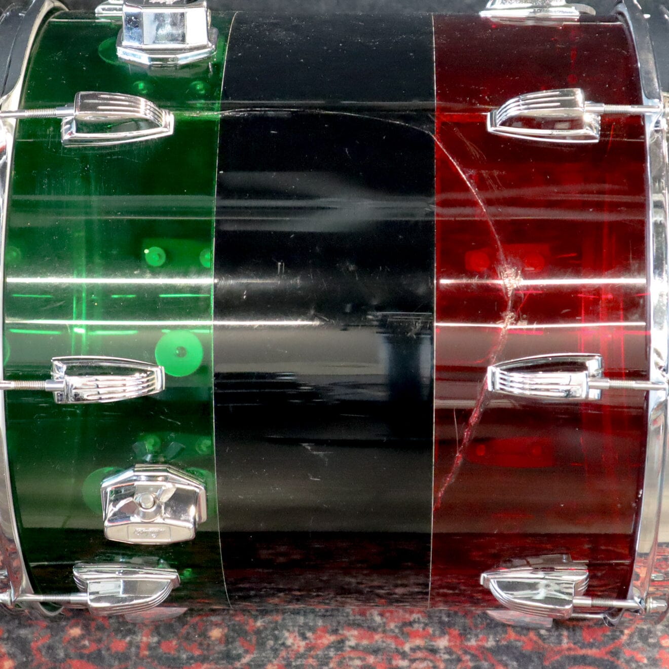 LUDWIG VISTALITE PATTERN A 12/13/16/22/ RED BLACK GREEN CONSIGNMENT DRUM KIT LUDWIG