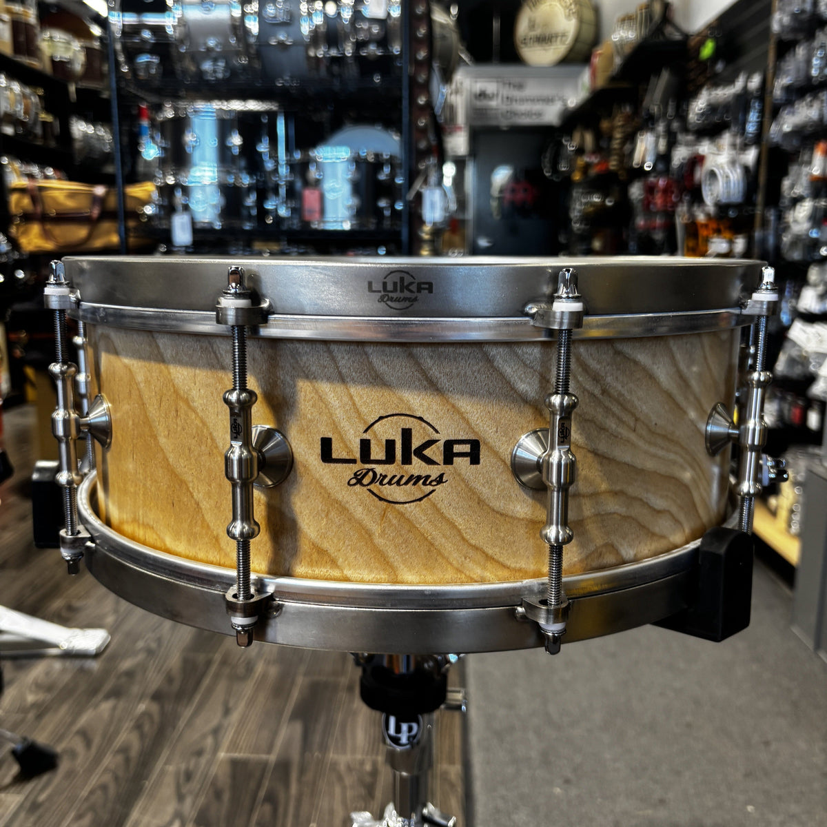 Luka Drums 14″ × 5½″ Yellow Birch Snare Drum Natural Wood NEW SNARE DRUMS Luka