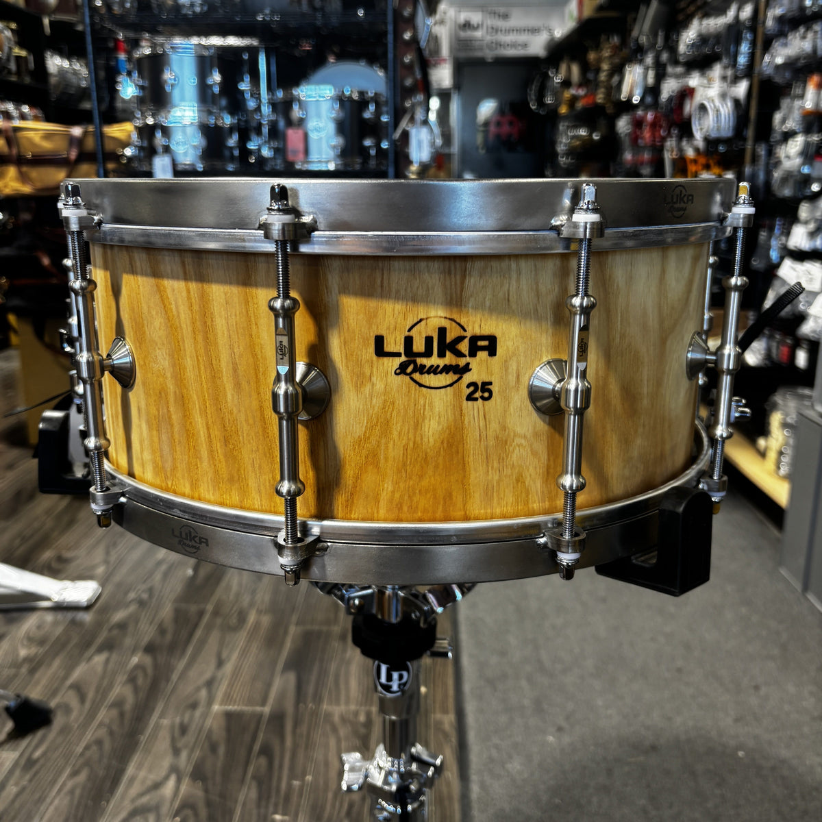 Luka Drums 25th Anniversary 14″ × 6″ Ash Snare Drum Natural Wood NEW SNARE DRUMS Luka