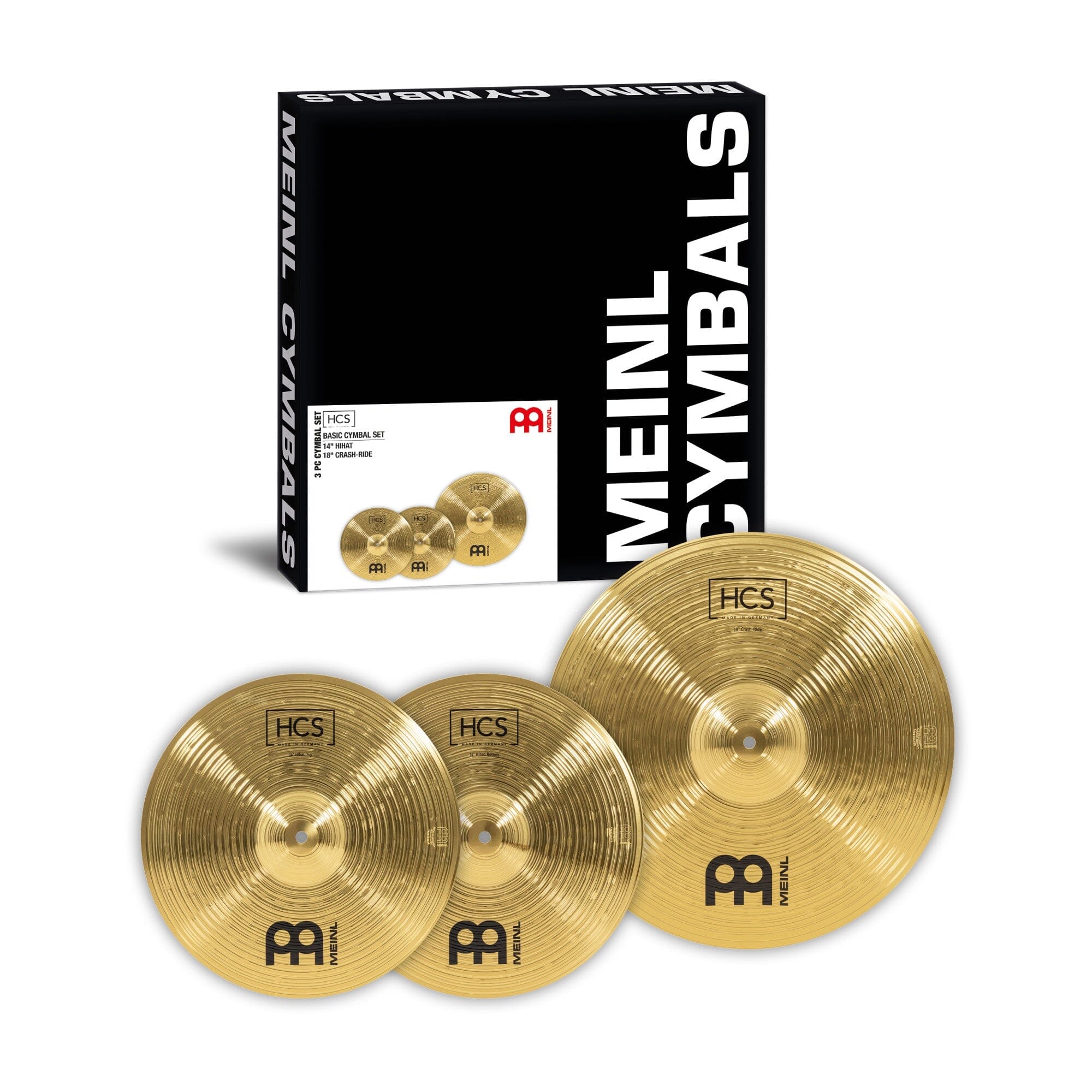 Meinl HCS Basic Cymbal Set, 14" Hihat, 18" Crash-Ride (HCS1418) MEINL CYMBALS Meinl